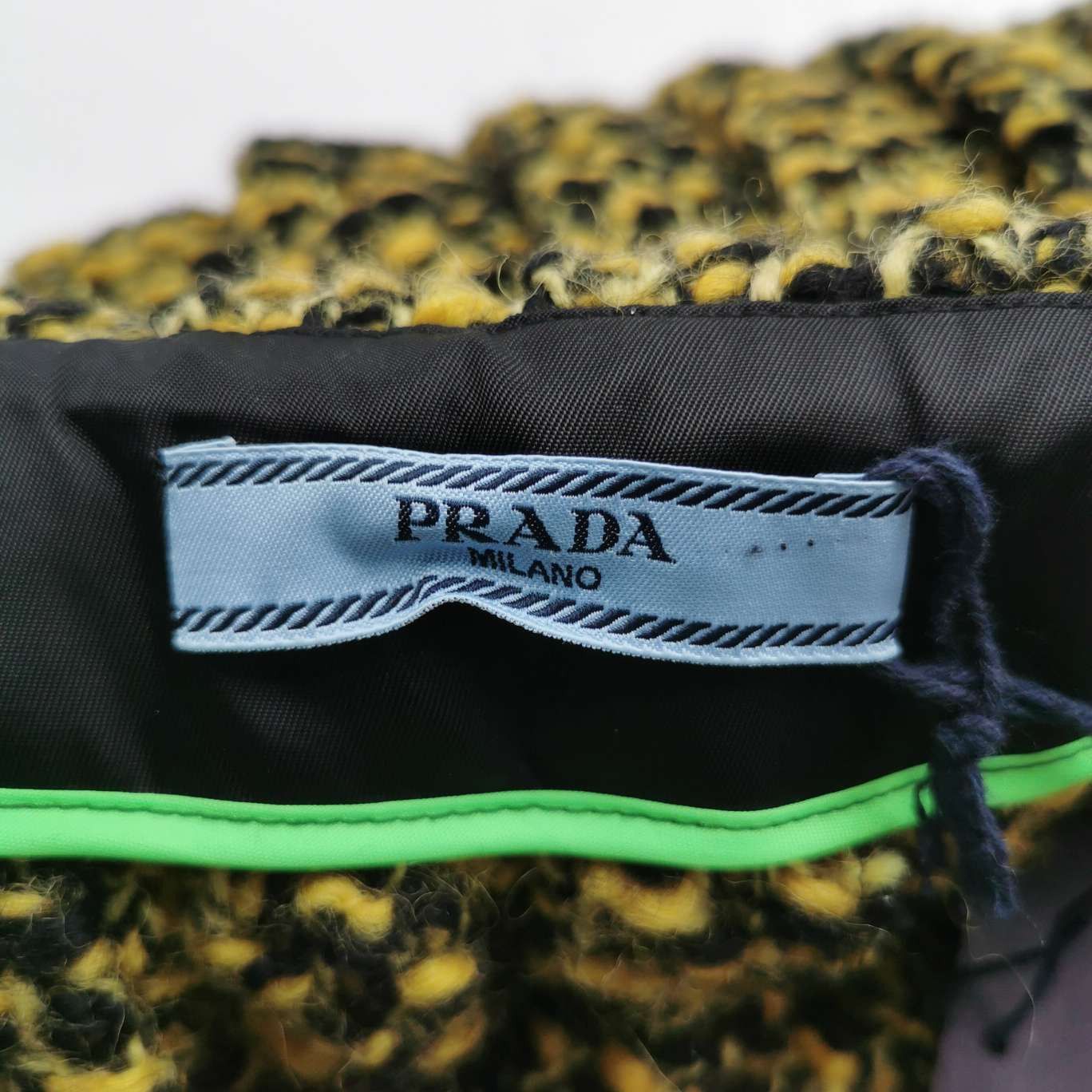 Prada Prada Yellow Black Logo Knit Mini Skirt Size 38 Size 26" / US 2 / IT 38 - 5 Thumbnail