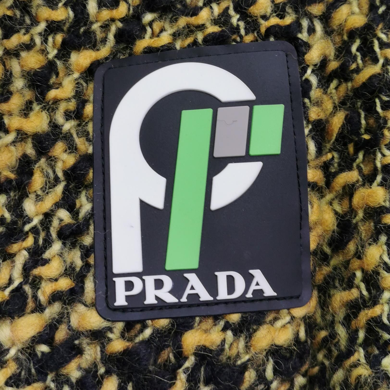 Prada Prada Yellow Black Logo Knit Mini Skirt Size 38 Size 26" / US 2 / IT 38 - 3 Thumbnail
