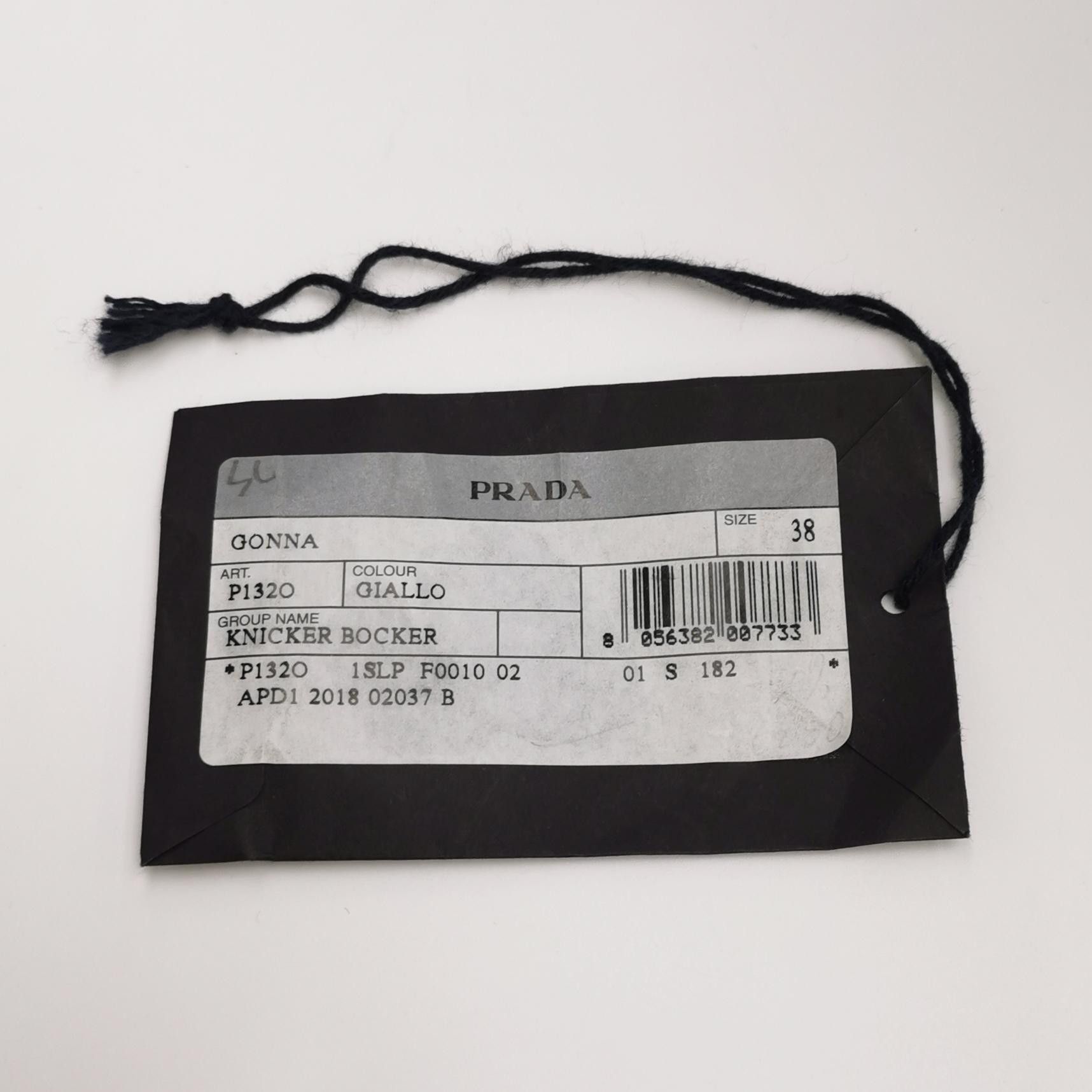 Prada Prada Yellow Black Logo Knit Mini Skirt Size 38 Size 26" / US 2 / IT 38 - 4 Thumbnail