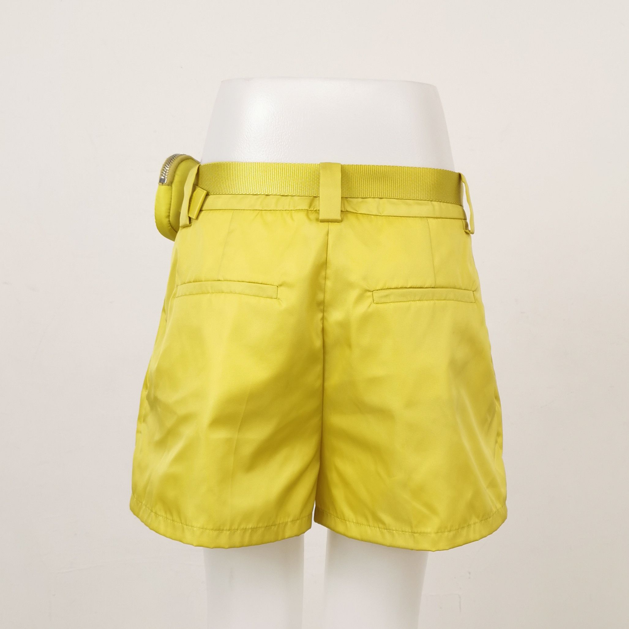 Prada Prada Yellow Nylon Belted Shorts Size IT 40 Size 27" / US 4 / IT 40 - 2 Thumbnail