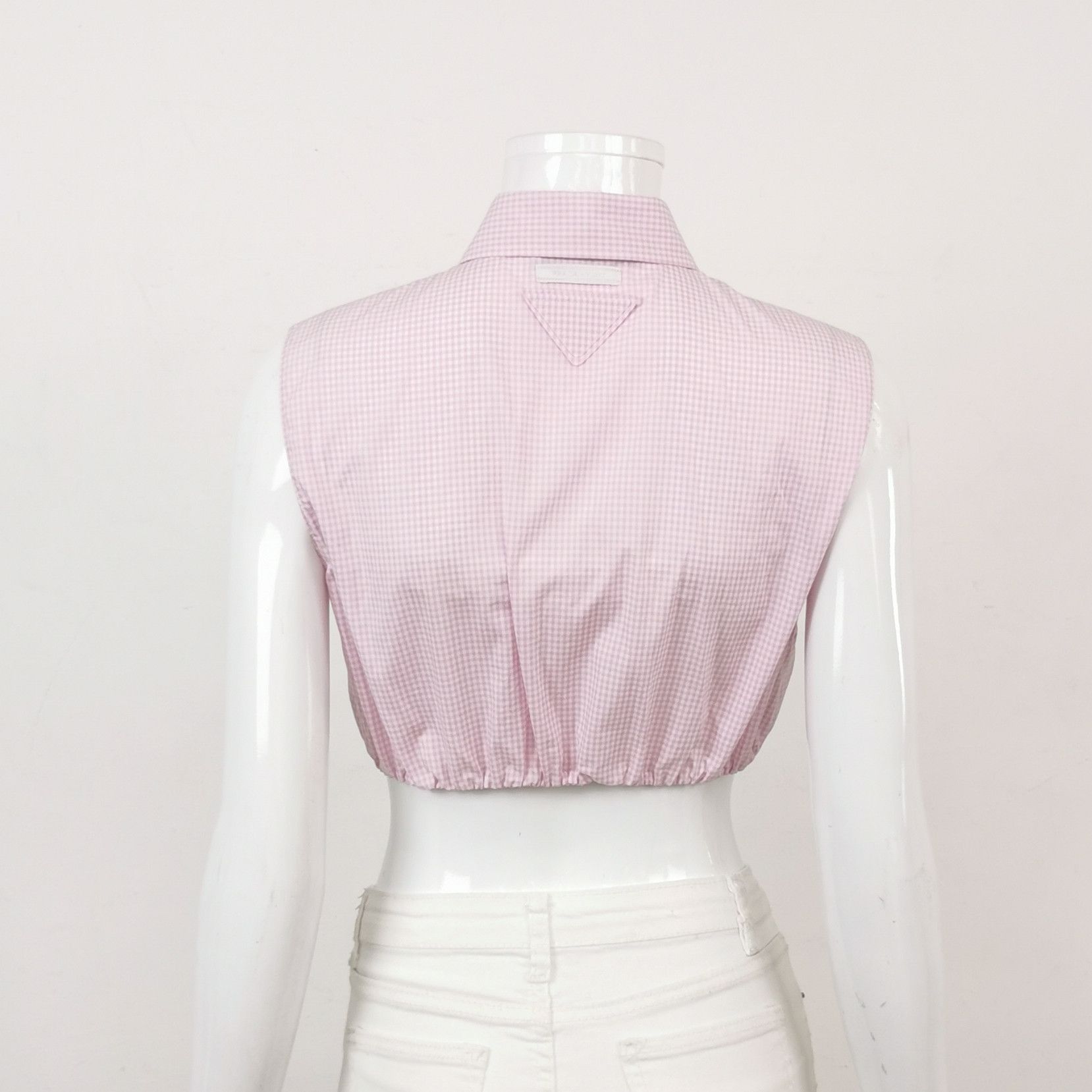 Prada Prada Gingham Cropped Shirt Size 36 Size XS / US 0-2 / IT 36-38 - 2 Thumbnail