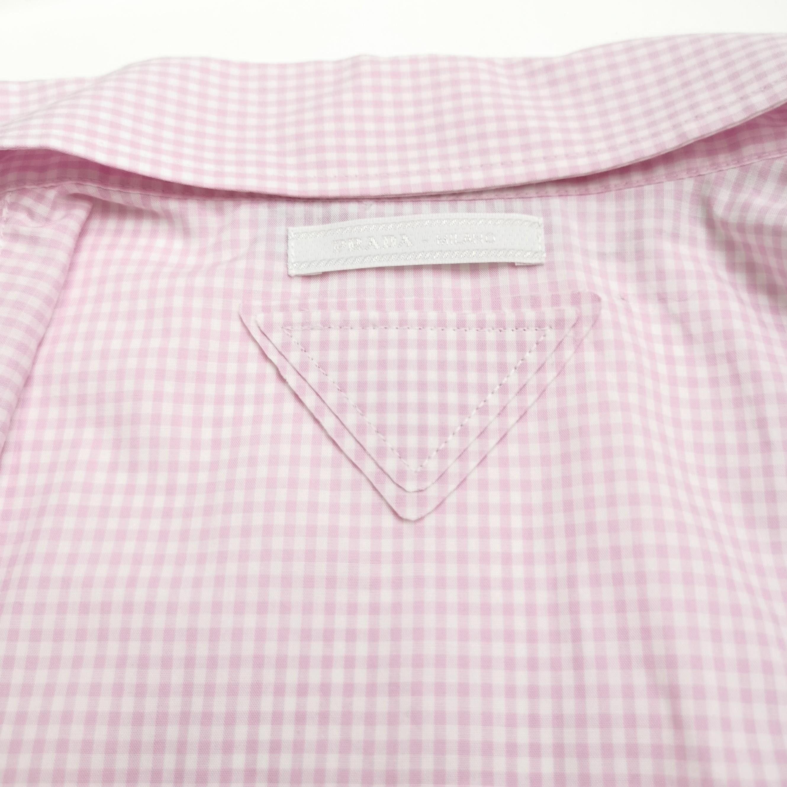 Prada Prada Gingham Ruffled Button Up Shirt Size 40 Size S / US 4 / IT 40 - 3 Thumbnail