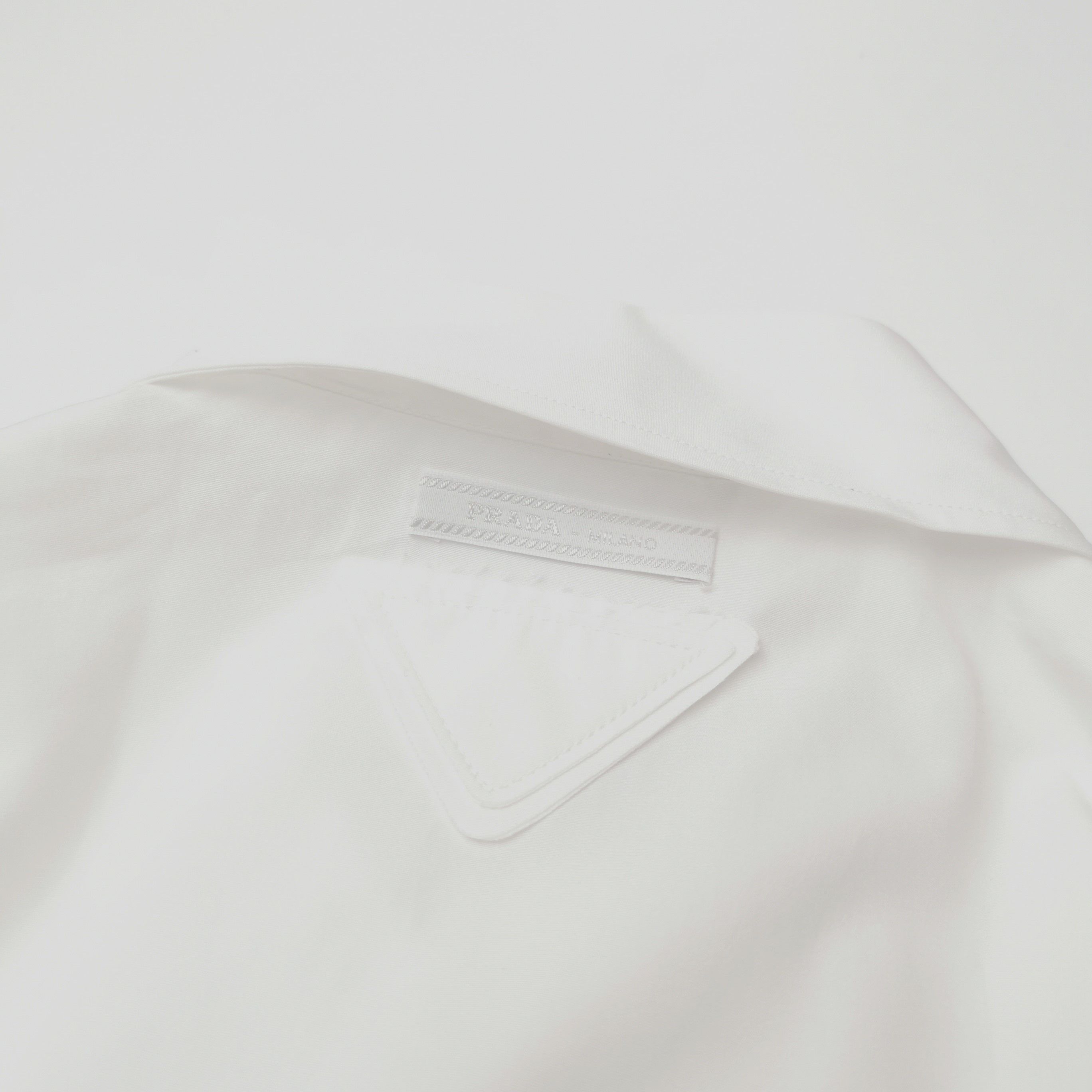Prada Prada White Poplin Ruffled Button Up Shirt IT 38 Size XS / US 0-2 / IT 36-38 - 3 Thumbnail