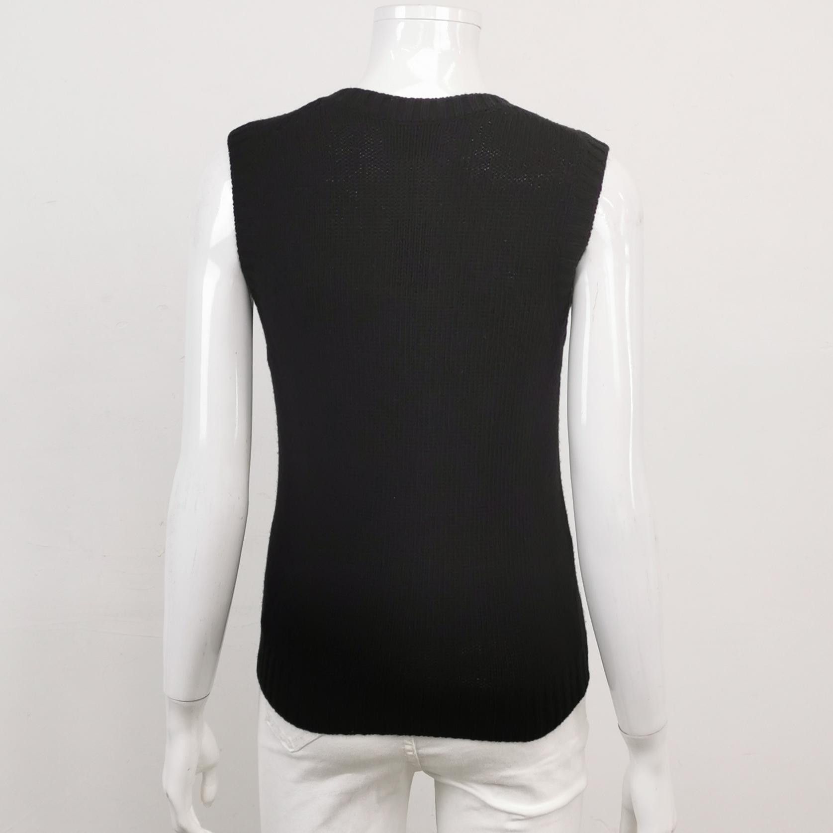 Prada Prada Virgin Wool Cashmere V-Neck Tank Top Size 38 Size XS / US 0-2 / IT 36-38 - 2 Thumbnail