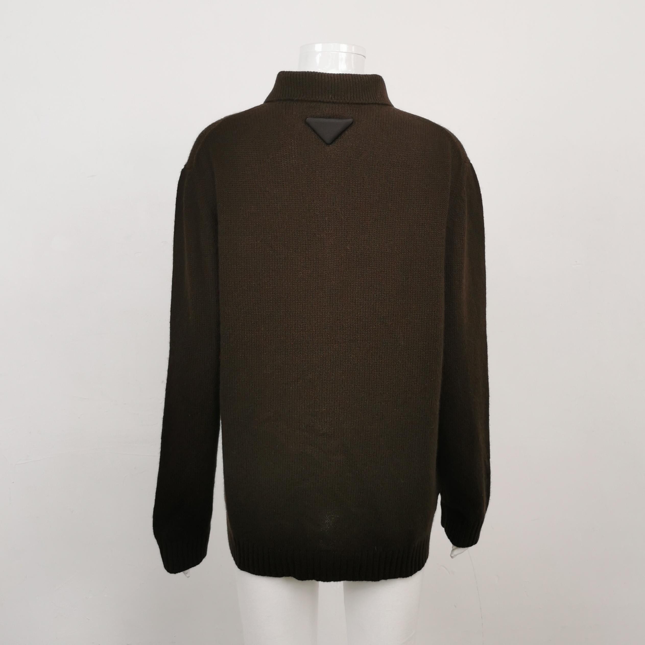 Prada Prada Cashmere Logo Polo Sweater Size M Size US M / EU 48-50 / 2 - 2 Thumbnail