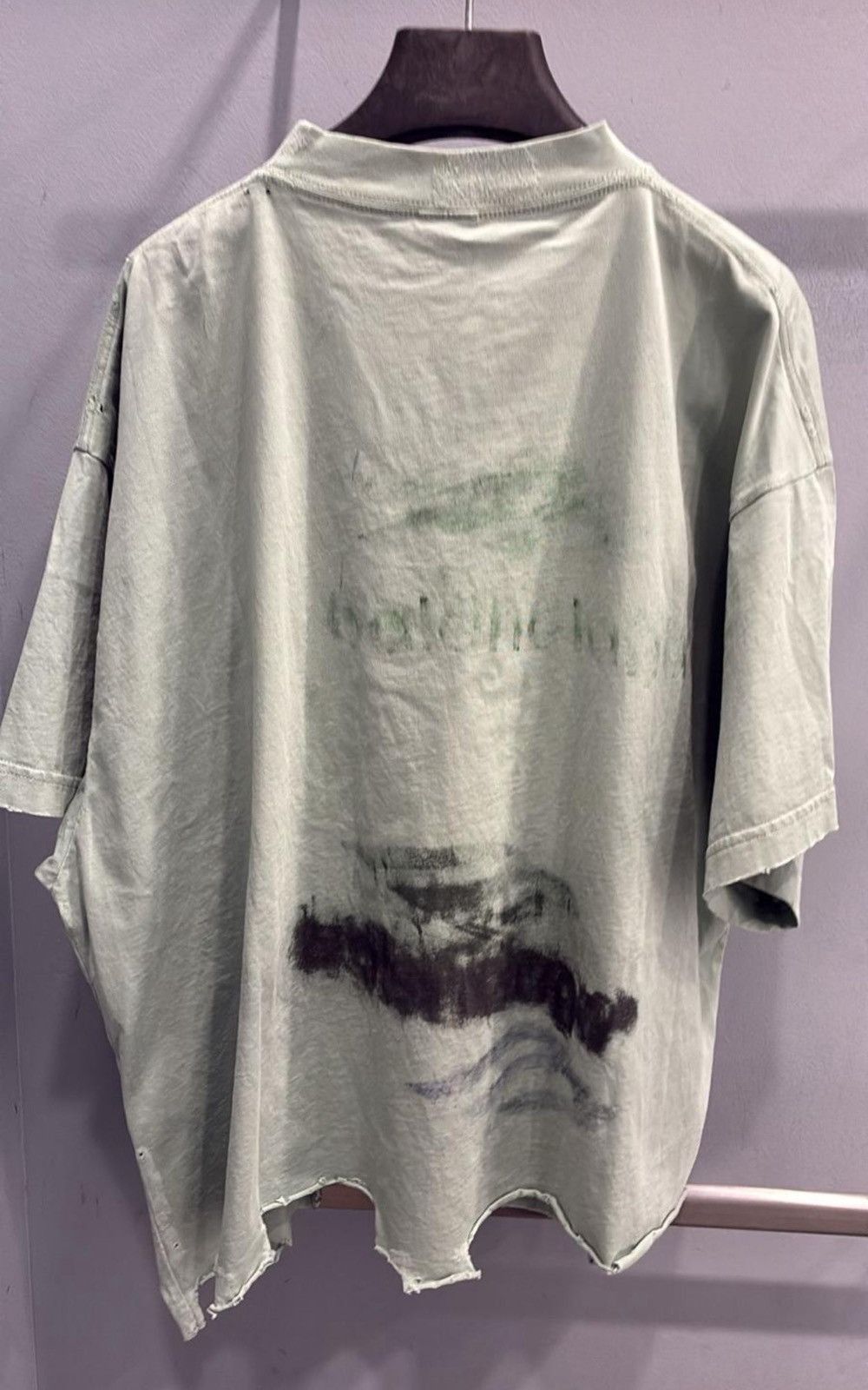 Balenciaga DIY Imprint Cotton Cropped Graphic T-Shirt in green Size US L / EU 52-54 / 3 - 2 Thumbnail