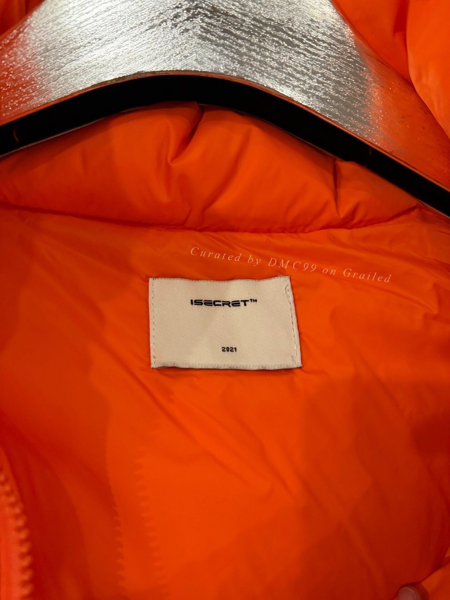Vintage ISECRET Oversized Orange Down Jacket Size M / US 6-8 / IT 42-44 - 3 Thumbnail
