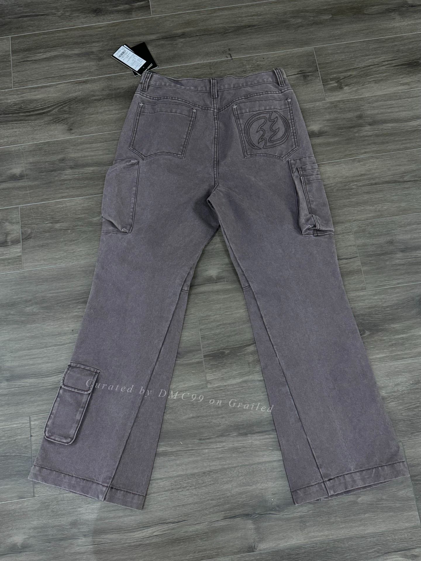 Vintage CEEC Dark Gray Flared Cargo Pants Size 34" / US 12 / IT 48 - 2 Thumbnail