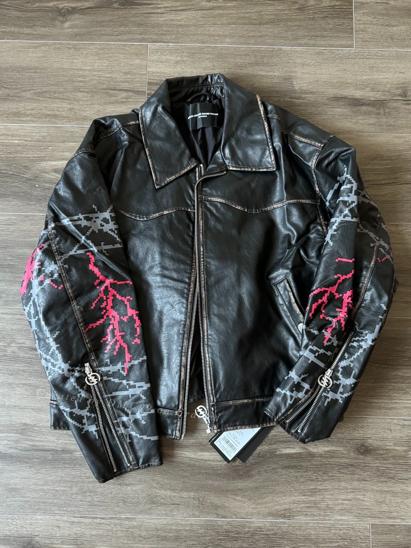 CEJ CEEC Distressed Graffiti Leather Jacket Size US M / EU 48-50 / 2 - 2 Thumbnail