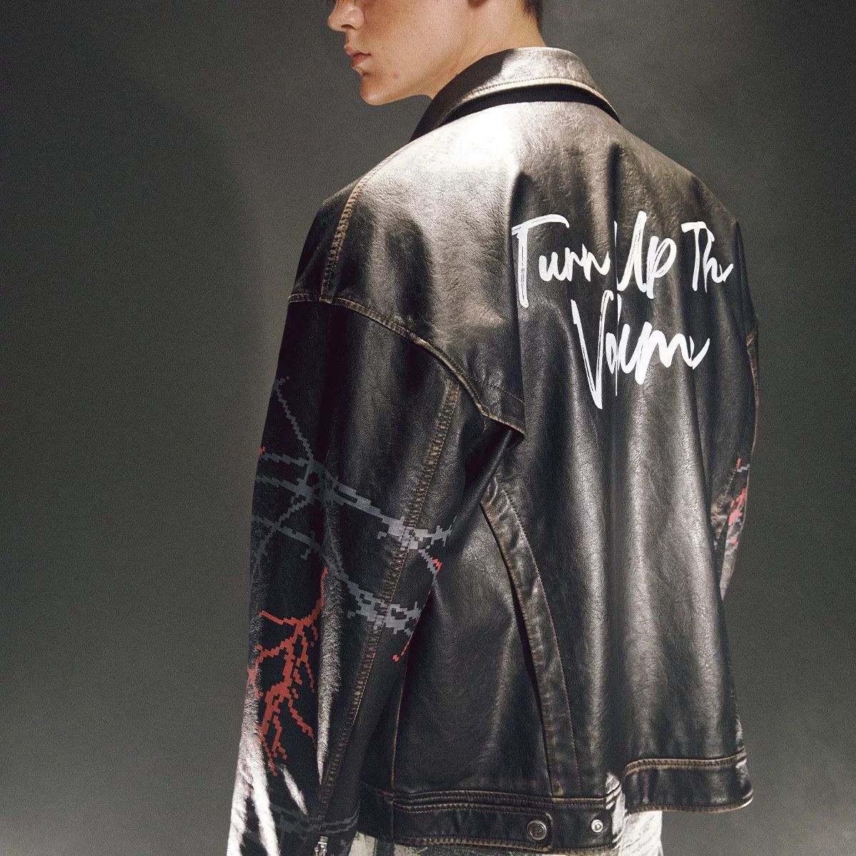 CEJ CEEC Distressed Graffiti Leather Jacket Size US M / EU 48-50 / 2 - 4 Thumbnail
