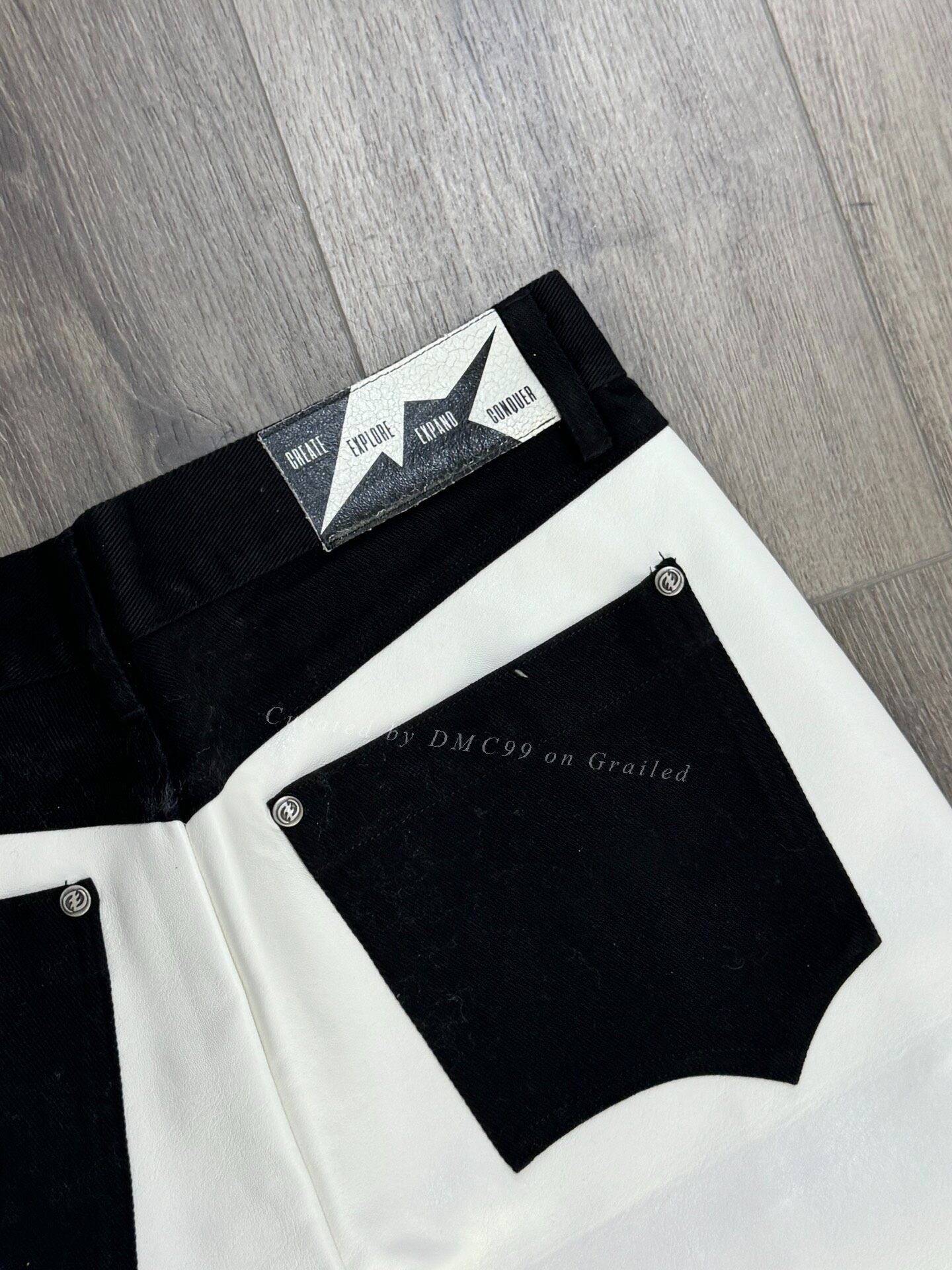 Vintage CEEC Black White Patchwork Cargo Pants Size US 32 / EU 48 - 4 Thumbnail