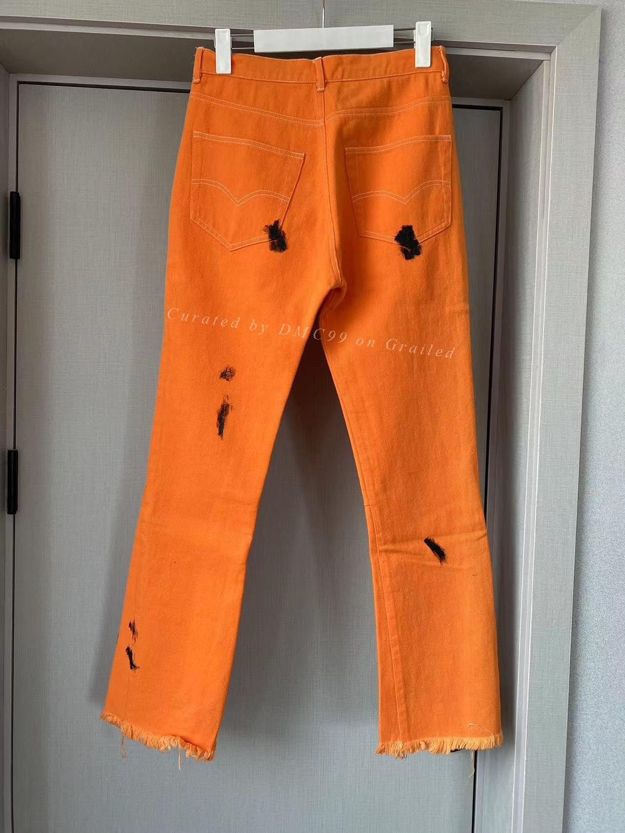 Vintage ISECRET Orange Splatter Jeans Size 28" / US 6 / IT 42 - 2 Thumbnail
