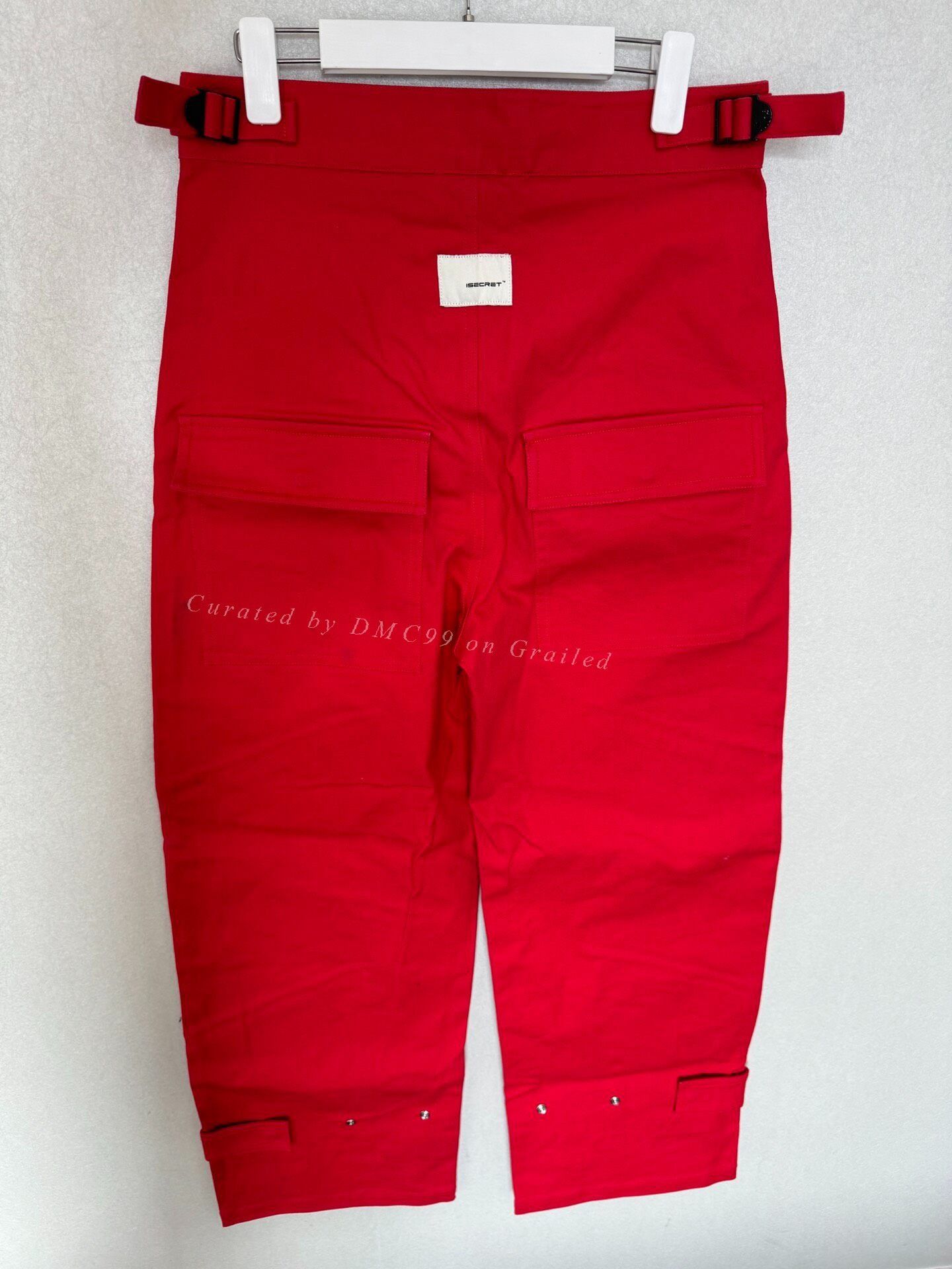 Vintage ISECRET Multi-pocket Red Cargo Pants Size US 35 - 2 Thumbnail