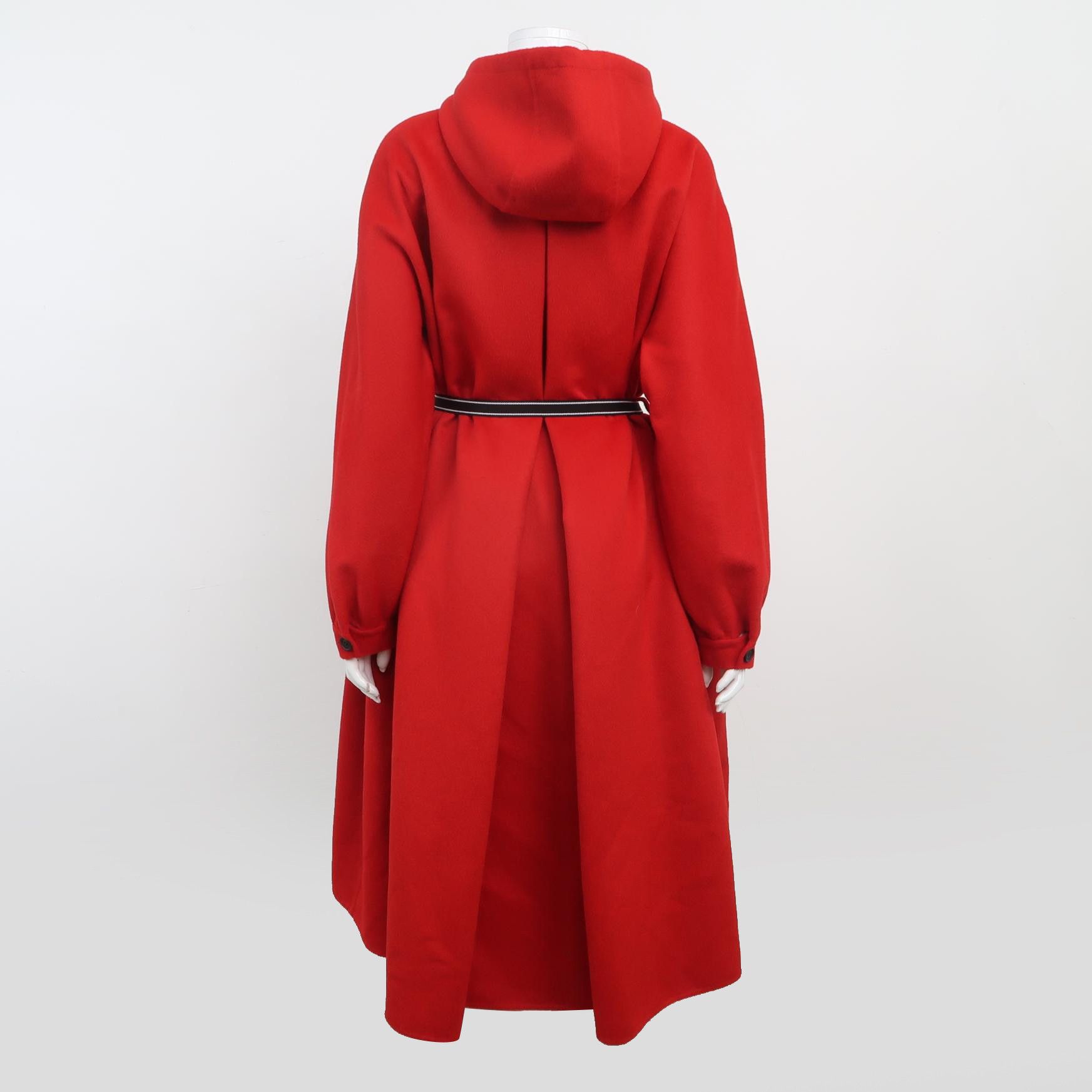Prada Prada Red Hooded Belted Coat Size 40 Size S / US 4 / IT 40 - 2 Thumbnail