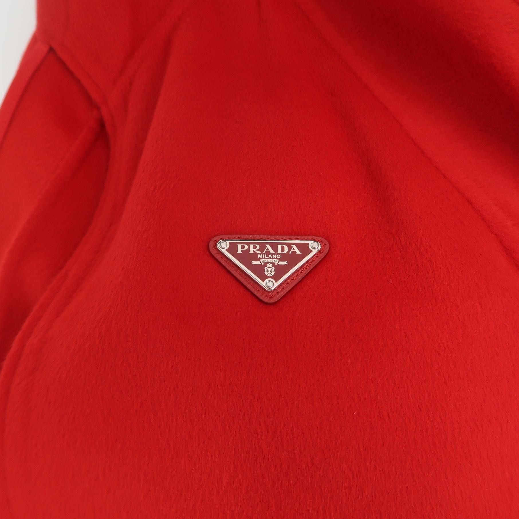 Prada Prada Red Hooded Belted Coat Size 40 Size S / US 4 / IT 40 - 3 Thumbnail