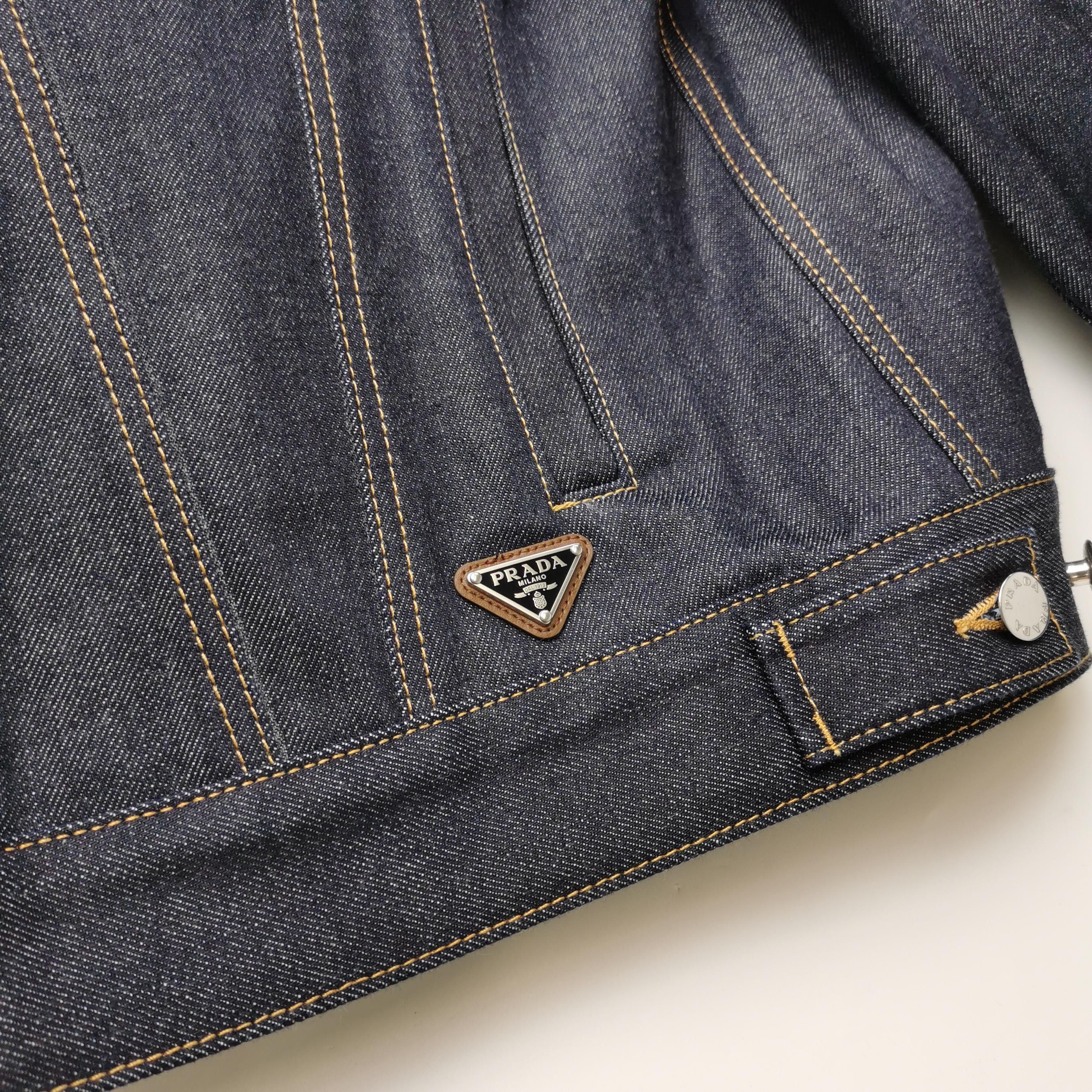 Prada Prada Logo Denim Jacket Size M Size US M / EU 48-50 / 2 - 3 Thumbnail