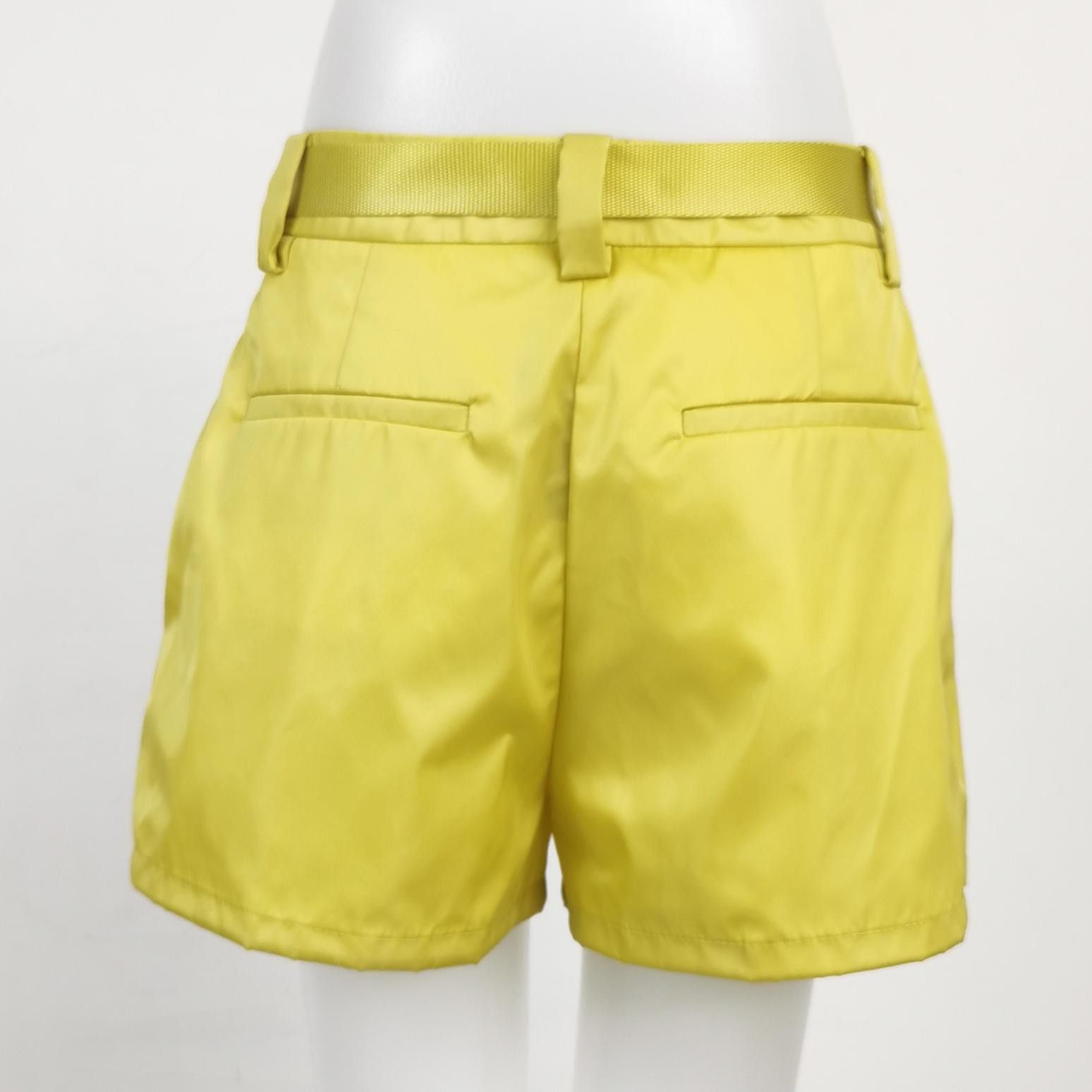 Prada Prada Yellow Belted Pouch Nylon Shorts Size 38 Size 26" / US 2 / IT 38 - 2 Thumbnail