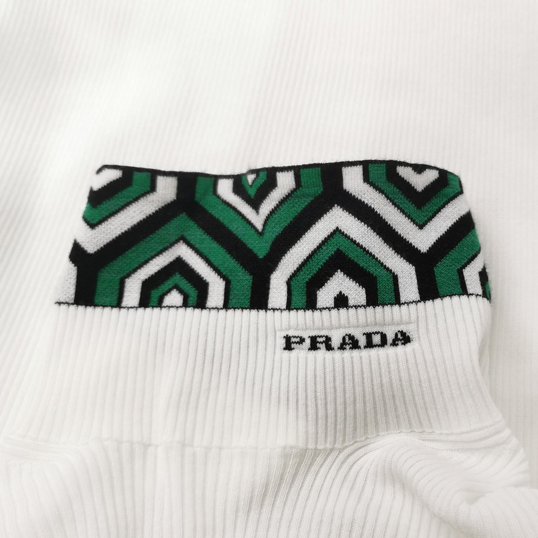 Prada Prada Geometric Collar Ribbed Sweater Size M Size US M / EU 48-50 / 2 - 3 Thumbnail