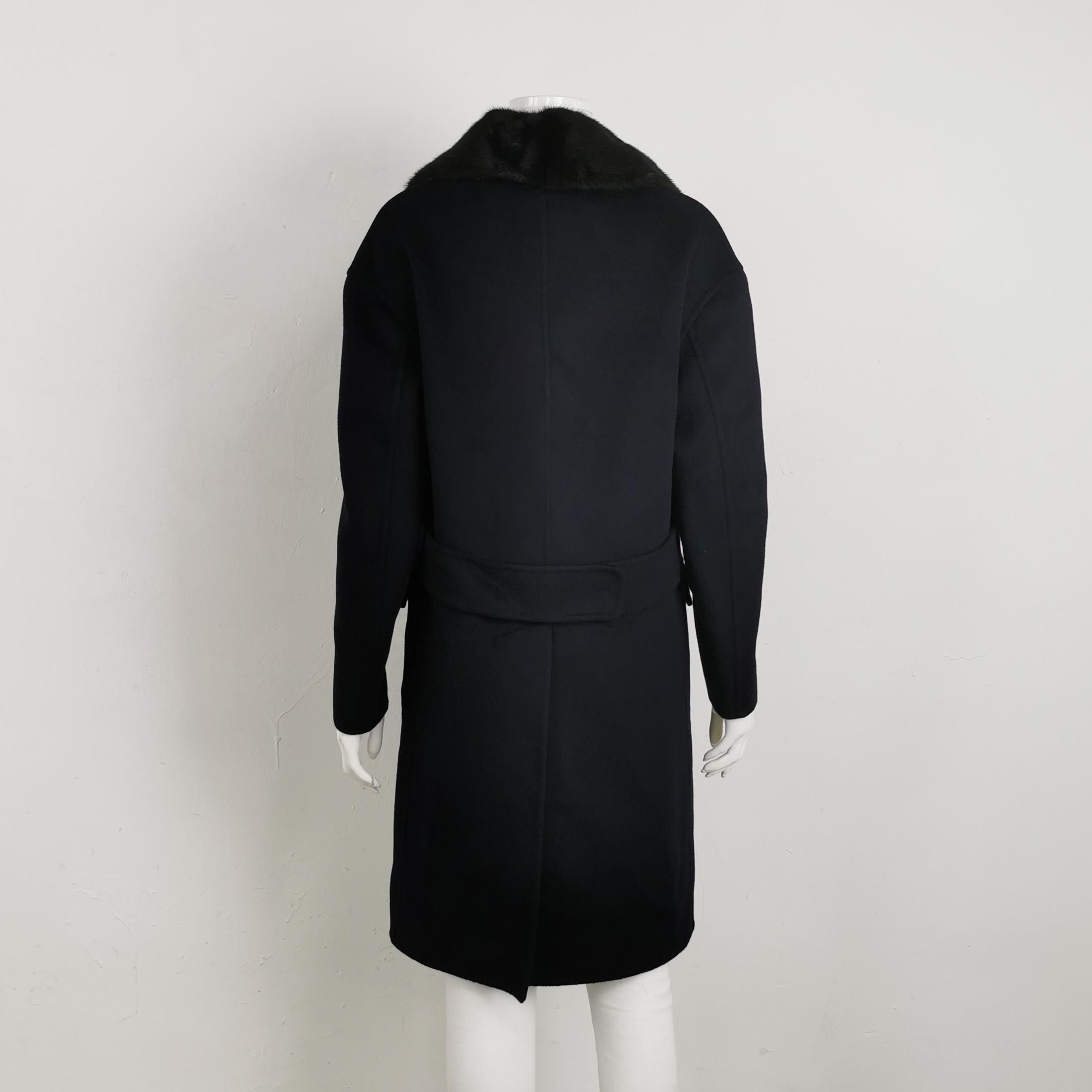 Prada Prada Wool Angora Fur Collar Coat Blue Size 38 Size XS / US 0-2 / IT 36-38 - 2 Thumbnail