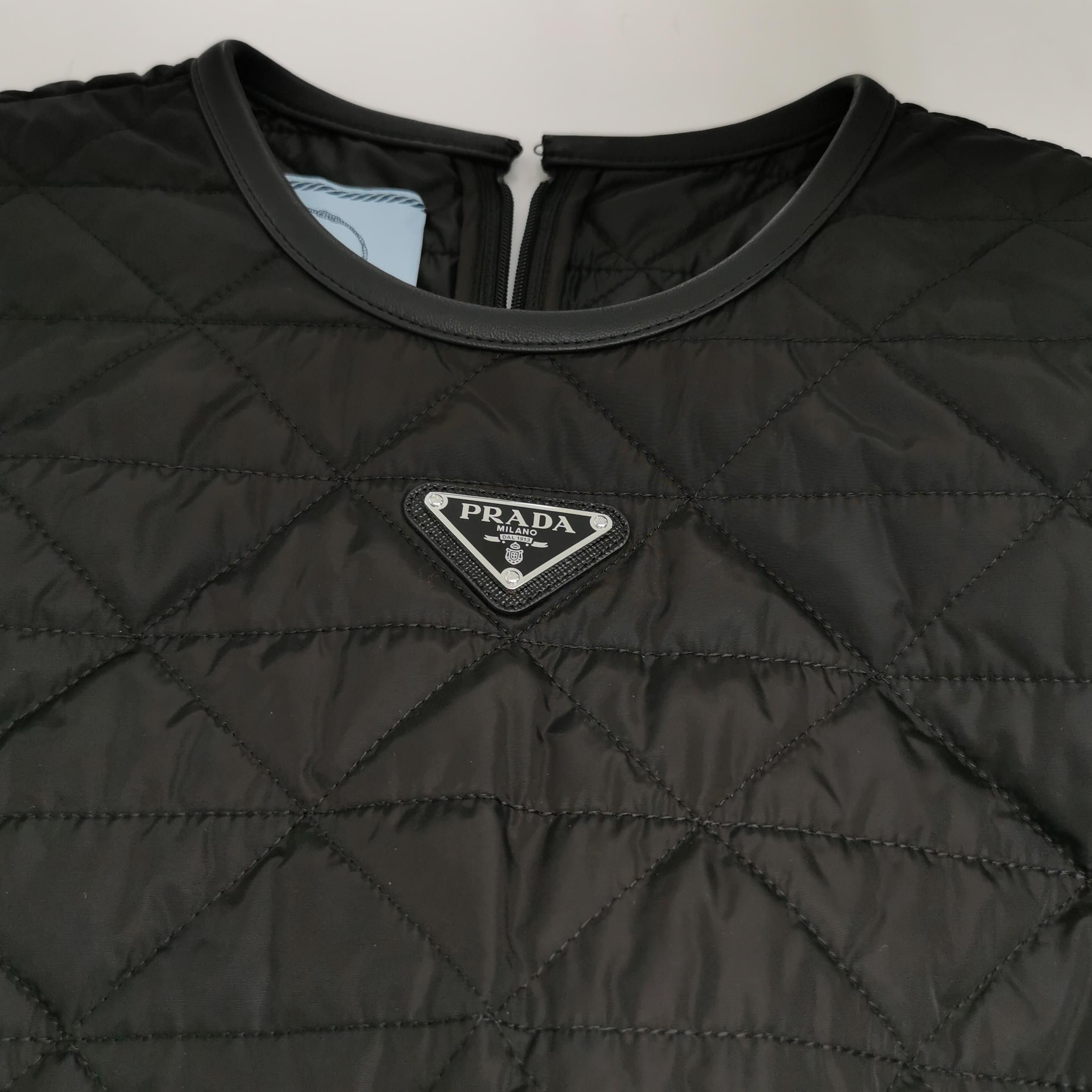 Prada Prada Quilted Triangle Logo Mini Dress Size 38 Size XS / US 0-2 / IT 36-38 - 3 Thumbnail
