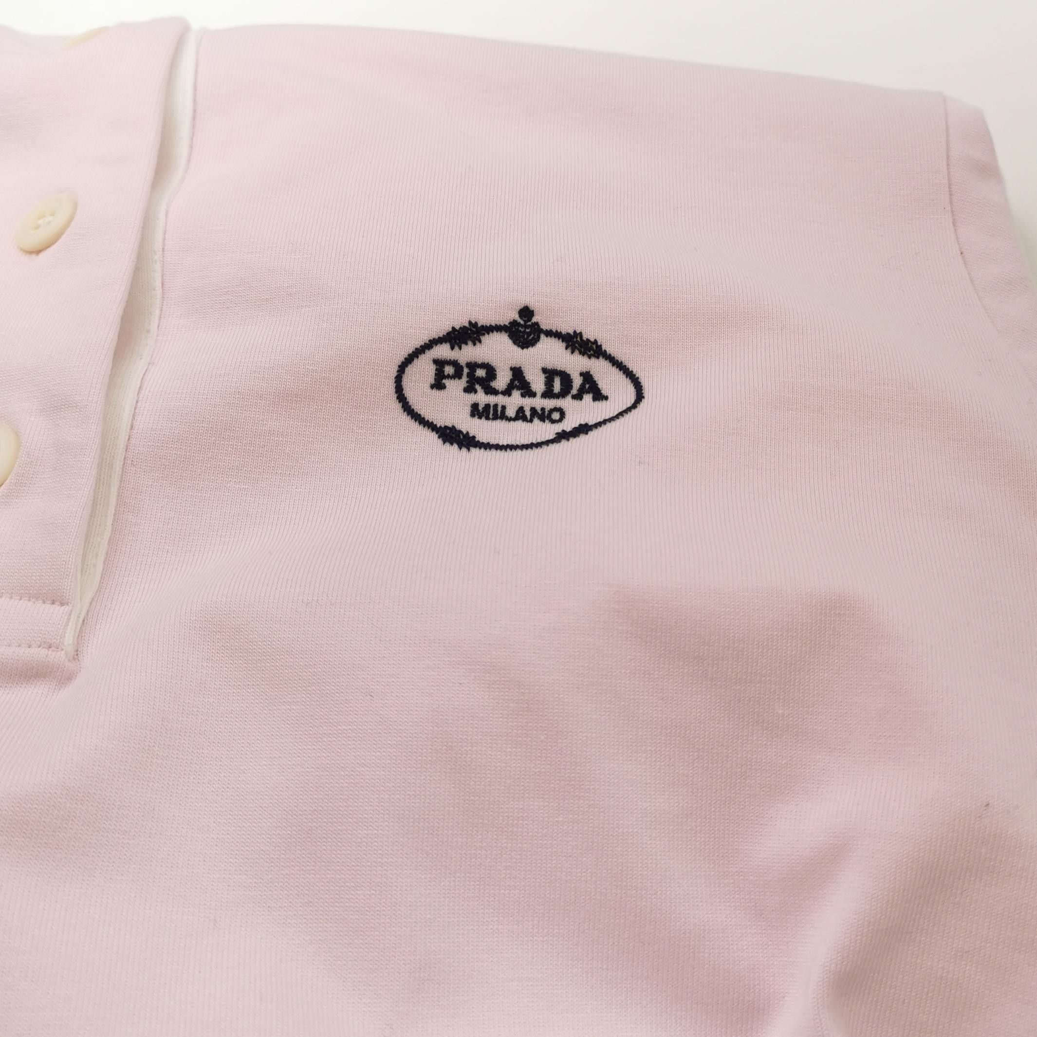Prada Prada Pink Logo Long Sleeve Polo Size S Size S / US 4 / IT 40 - 3 Thumbnail