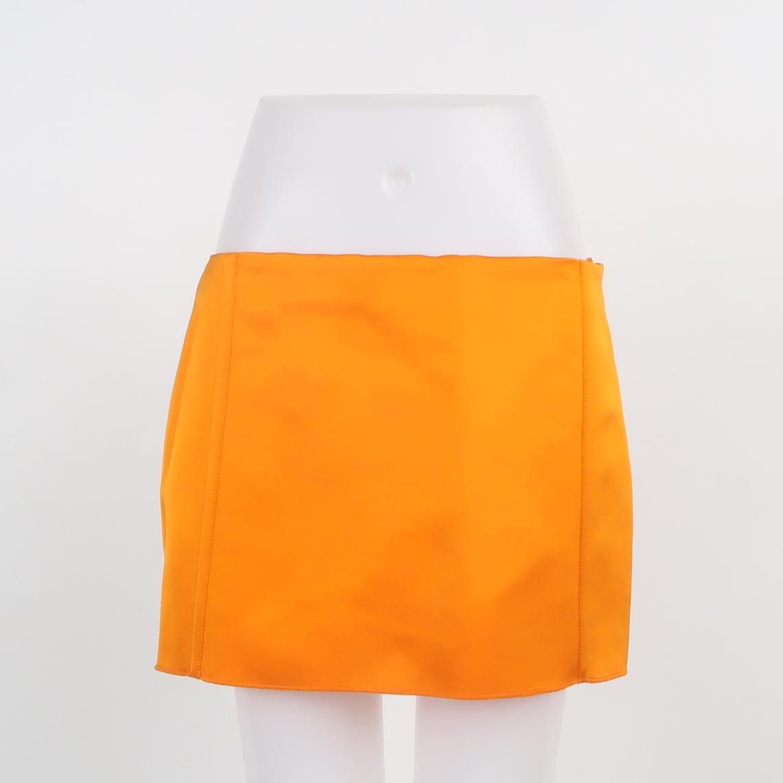 Prada Prada Orange Silk Pleated Midi Skirt Size 40 Size 27" / US 4 / IT 40 - 3 Thumbnail