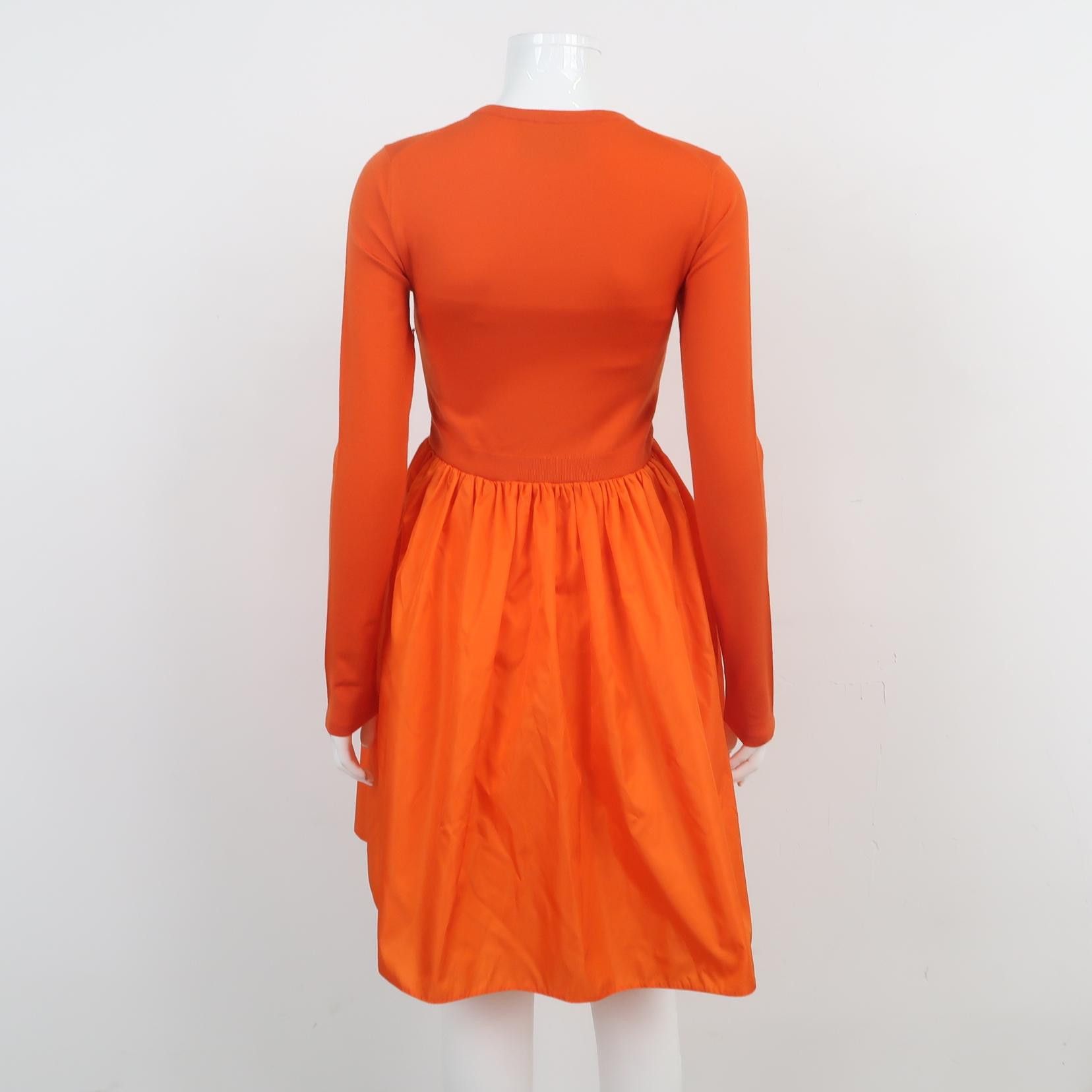 Prada Prada Orange Logo Knit Midi Dress Size 40 Size S / US 4 / IT 40 - 2 Thumbnail