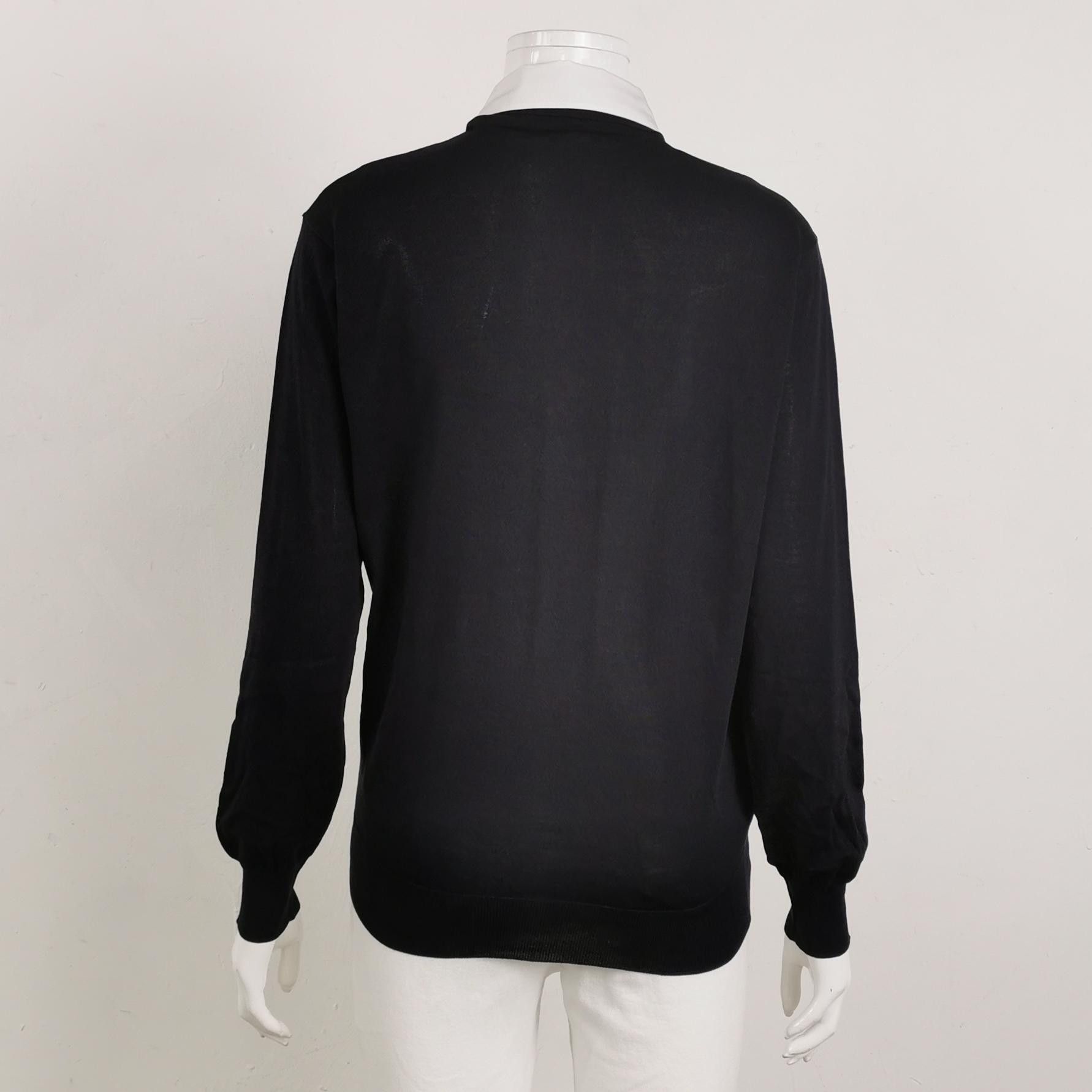 Prada Prada Silk Cotton Contrast Collar Sweater Size 38 Size XS / US 0-2 / IT 36-38 - 2 Thumbnail