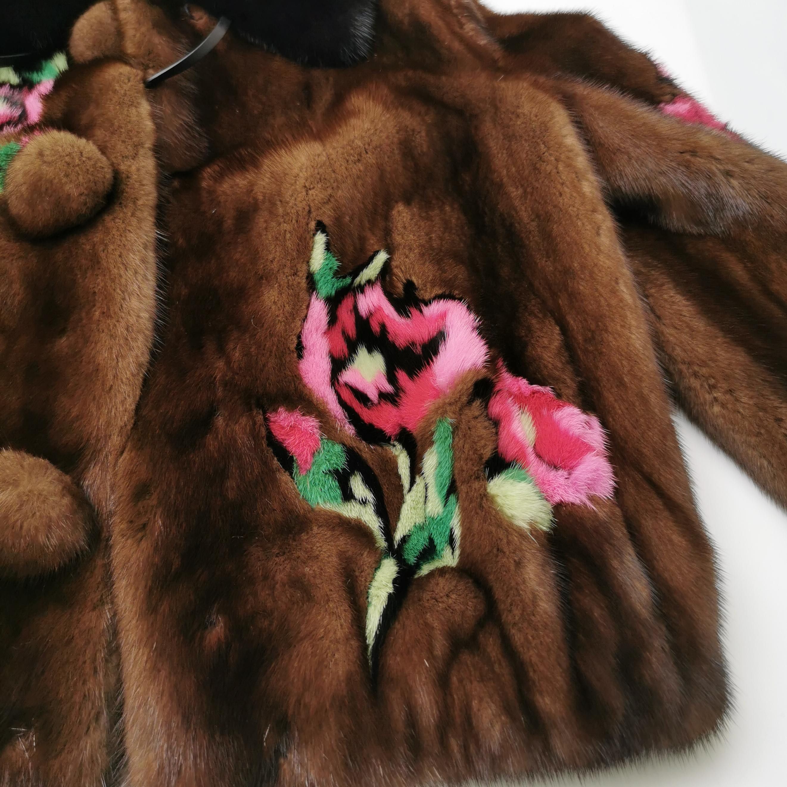 Prada Prada Floral Mink Fur Coat Size 40 Size S / US 4 / IT 40 - 3 Thumbnail