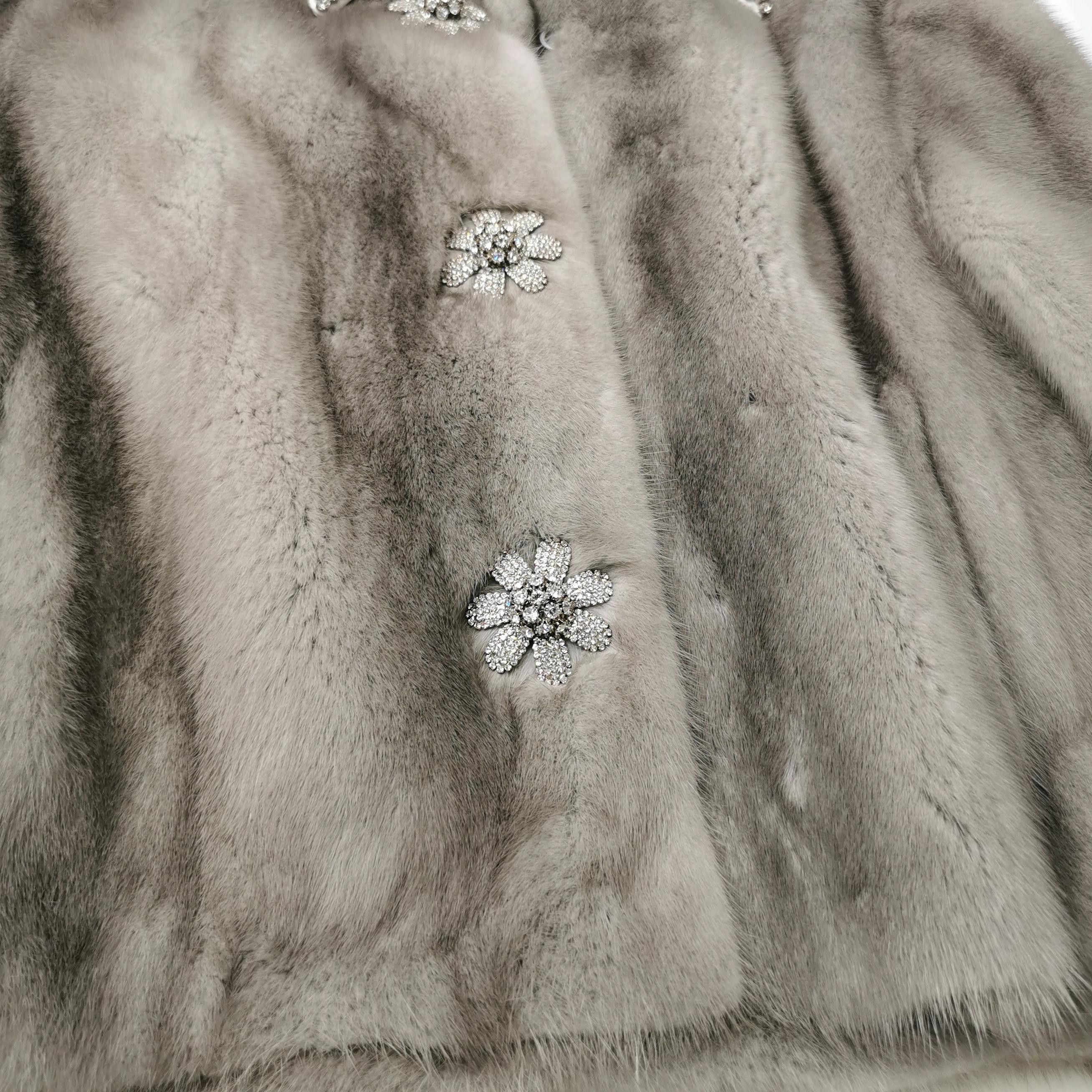 Prada Prada Crystal Embellished Mink Fur Jacket Size 38 Size XS / US 0-2 / IT 36-38 - 3 Thumbnail