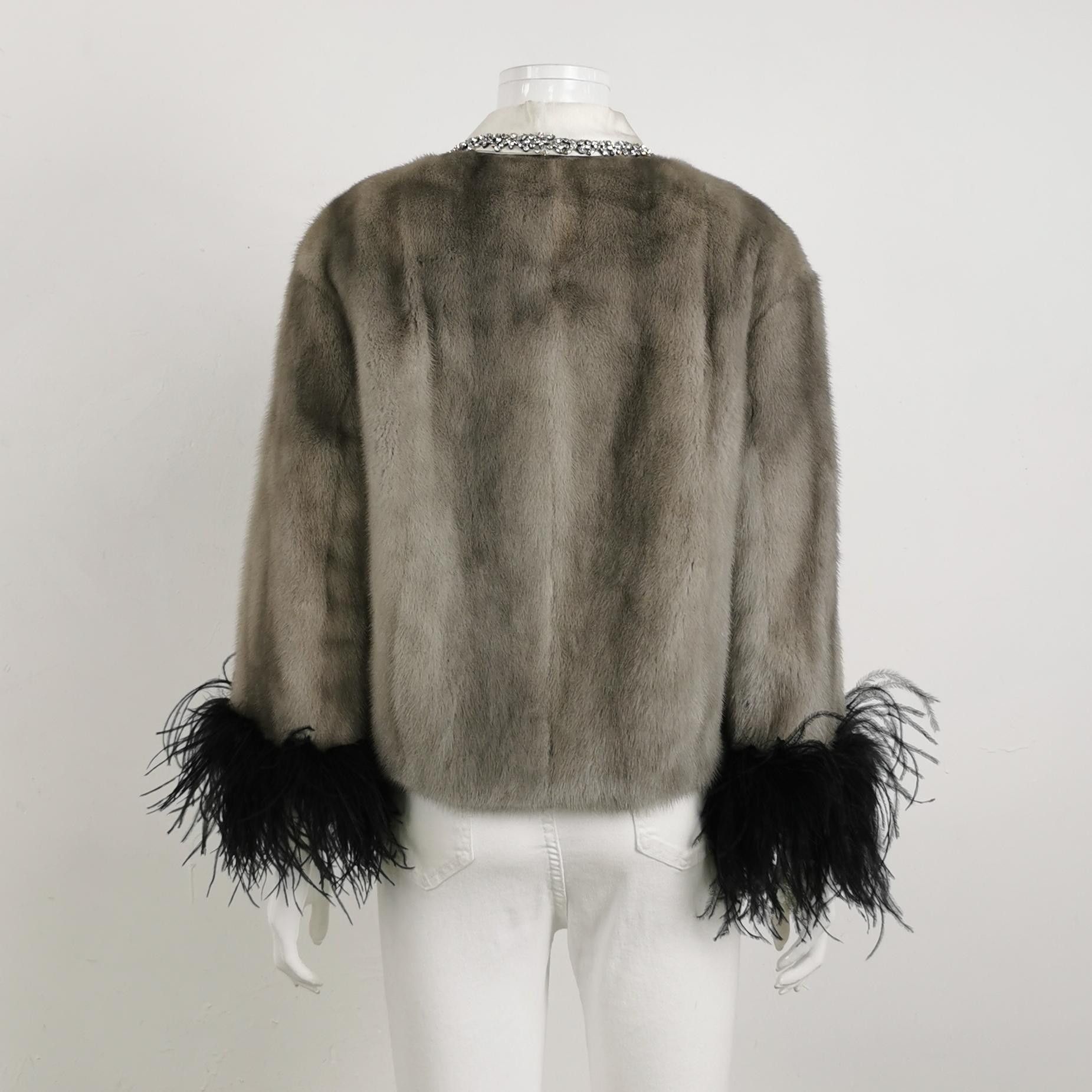 Prada Prada Crystal Embellished Mink Fur Jacket Size 38 Size XS / US 0-2 / IT 36-38 - 2 Thumbnail