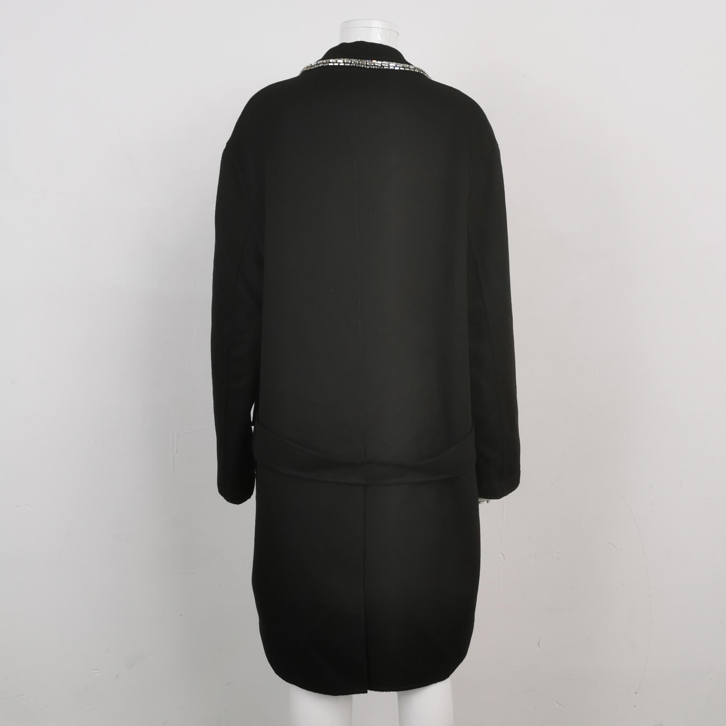 Prada Prada Rhinestone Trim Wool Blend Coat Size 42 Size M / US 6-8 / IT 42-44 - 2 Thumbnail