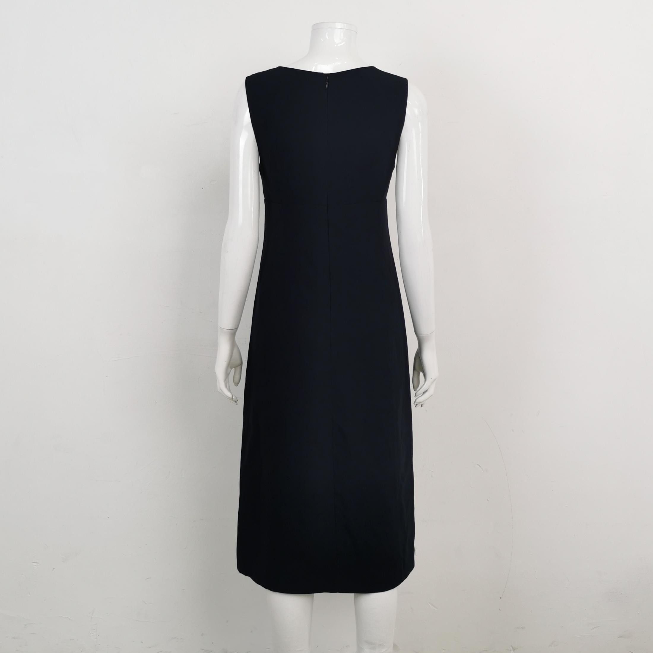 Prada Prada Solid V-Neck Midi Dress Size 38 Size XS / US 0-2 / IT 36-38 - 2 Thumbnail
