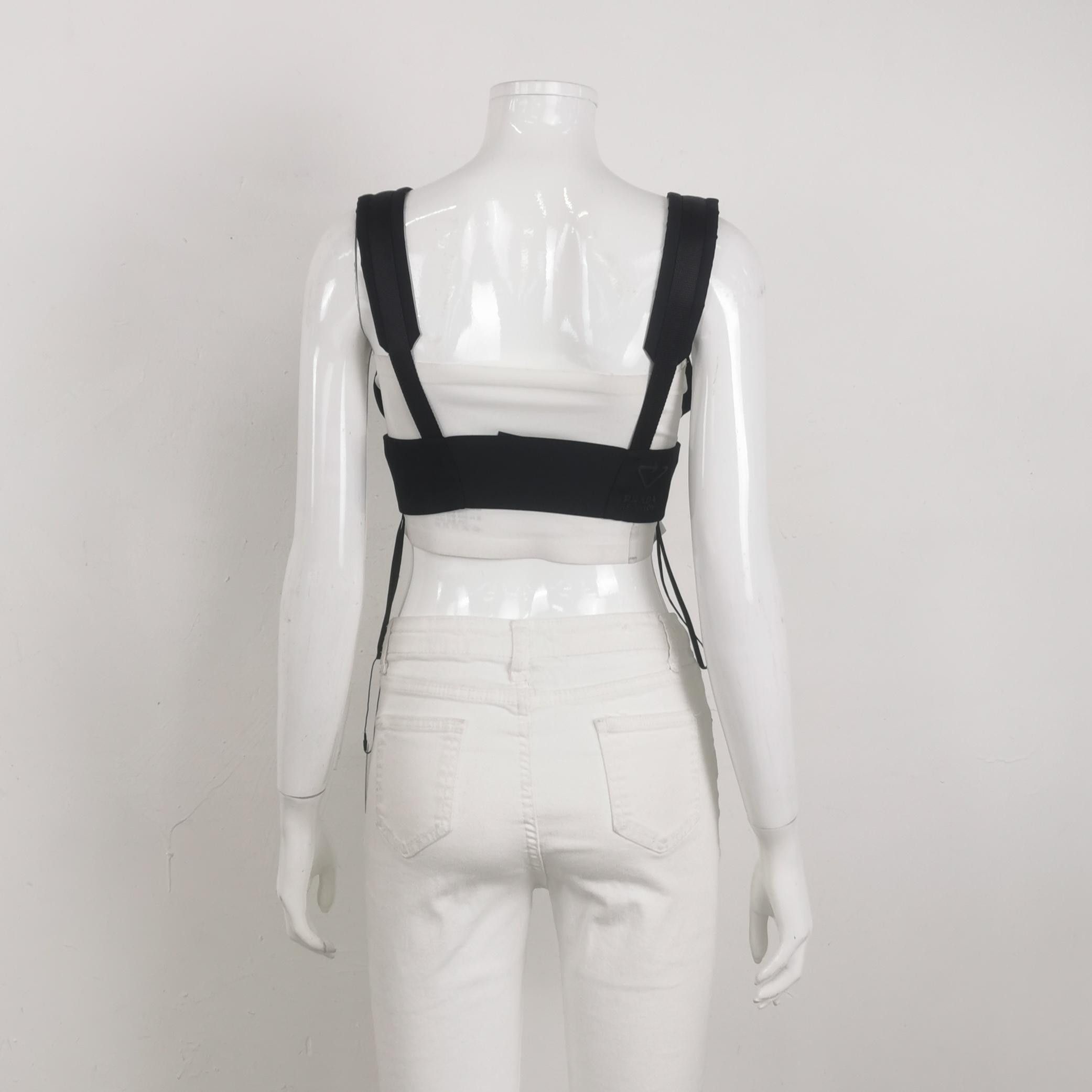 Prada Prada Re-Nylon Triangle Logo Crop Top Size 36 Size XS / US 0-2 / IT 36-38 - 2 Thumbnail