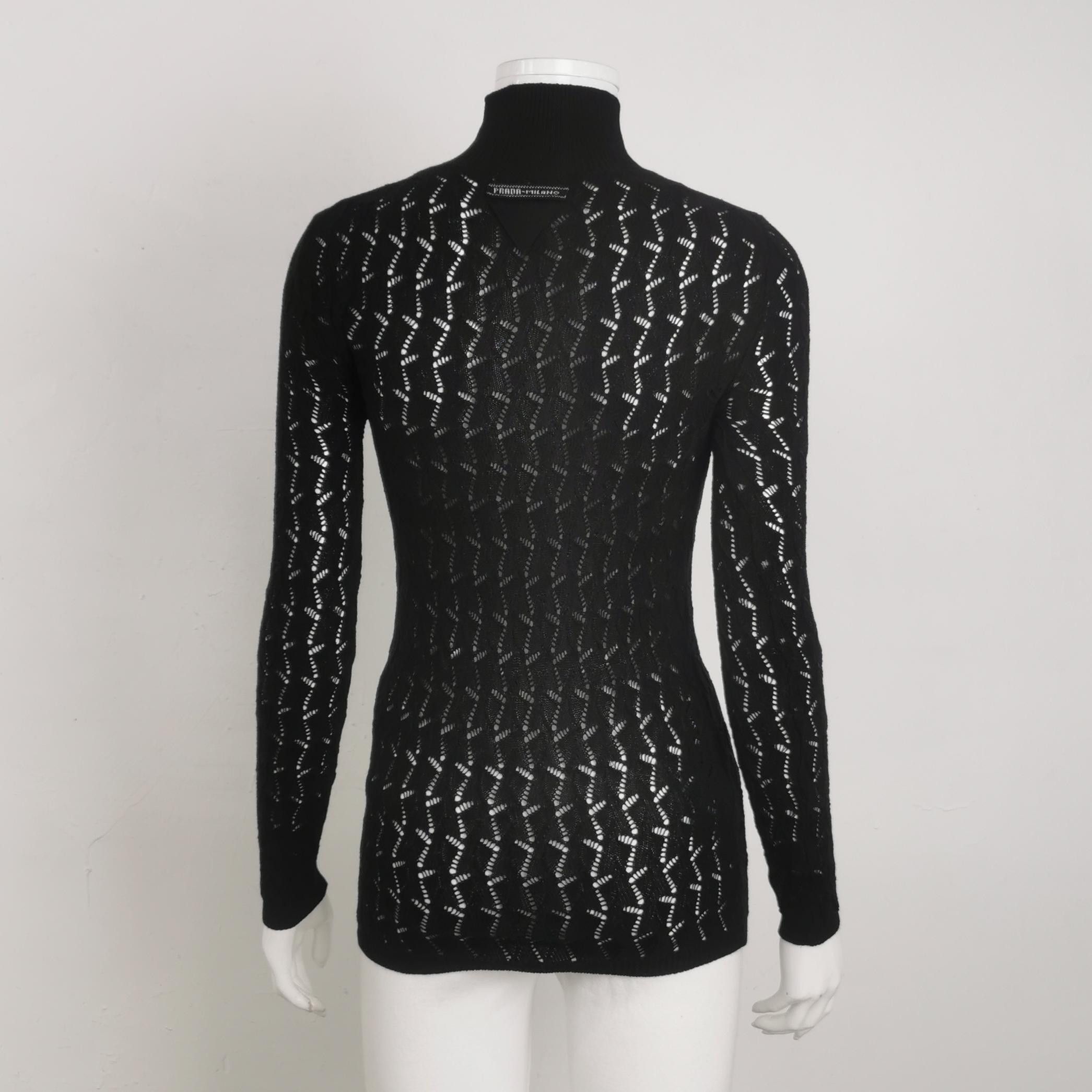 Prada Prada Black Knit Turtleneck Sweater Size 36 Size XS / US 0-2 / IT 36-38 - 2 Thumbnail
