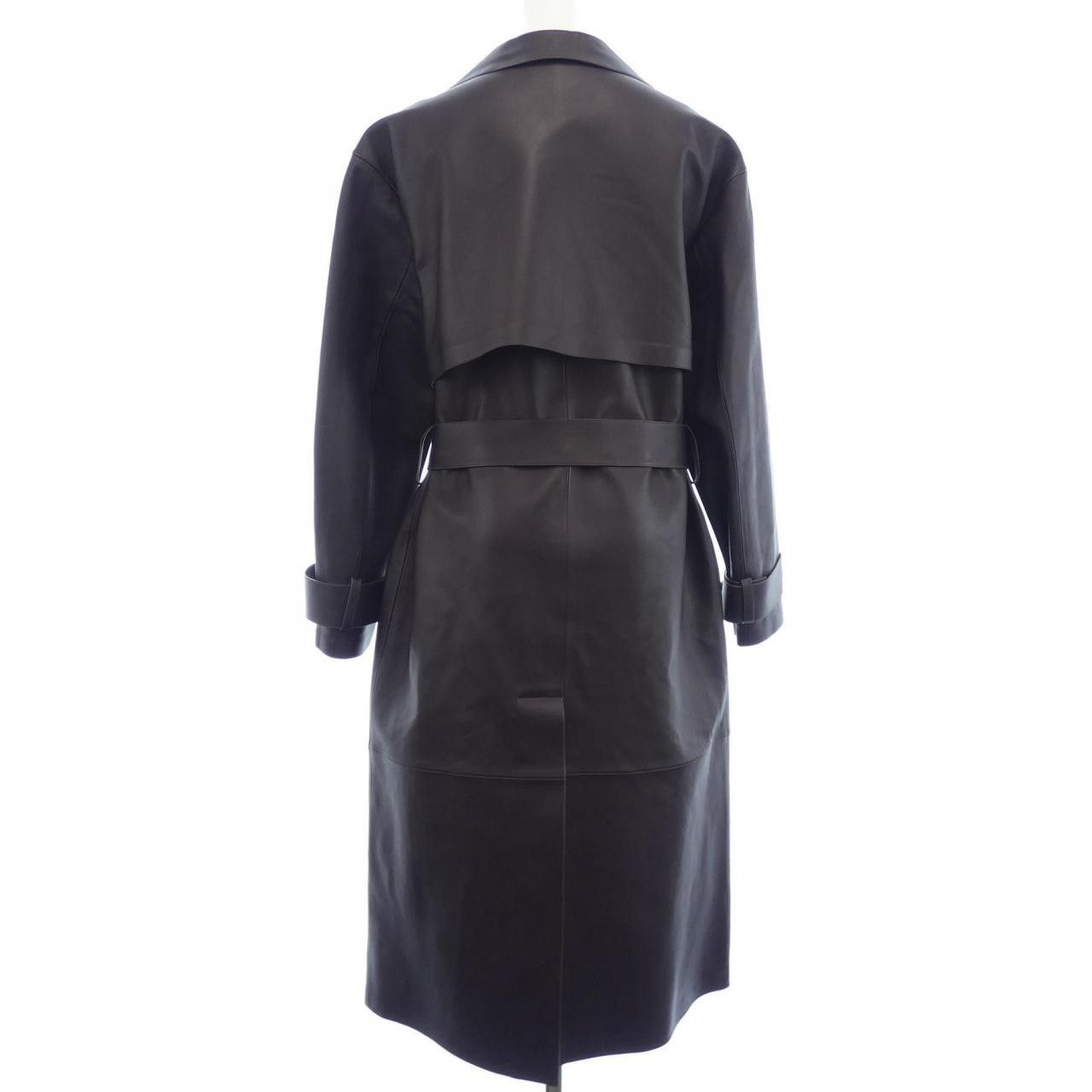 Theory Theory Theory Leather Coat Leather Outerwear 01-5360803 DUTY FREE for USA Size ONE SIZE - 2 Thumbnail