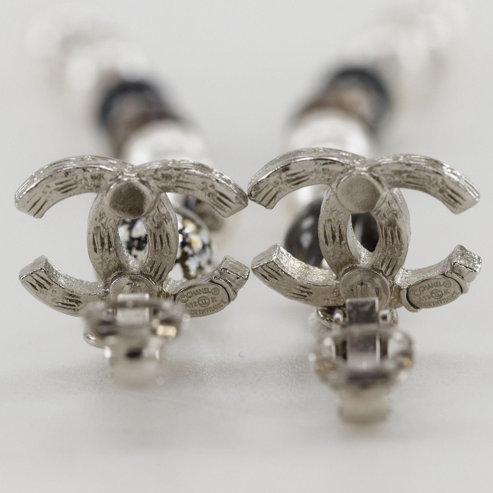 Chanel Chanel Chanel Coco Mark Pearl Rhinestone Long Earrings Metal Earrings A19K DUTY FREE for USA Size ONE SIZE - 4 Thumbnail