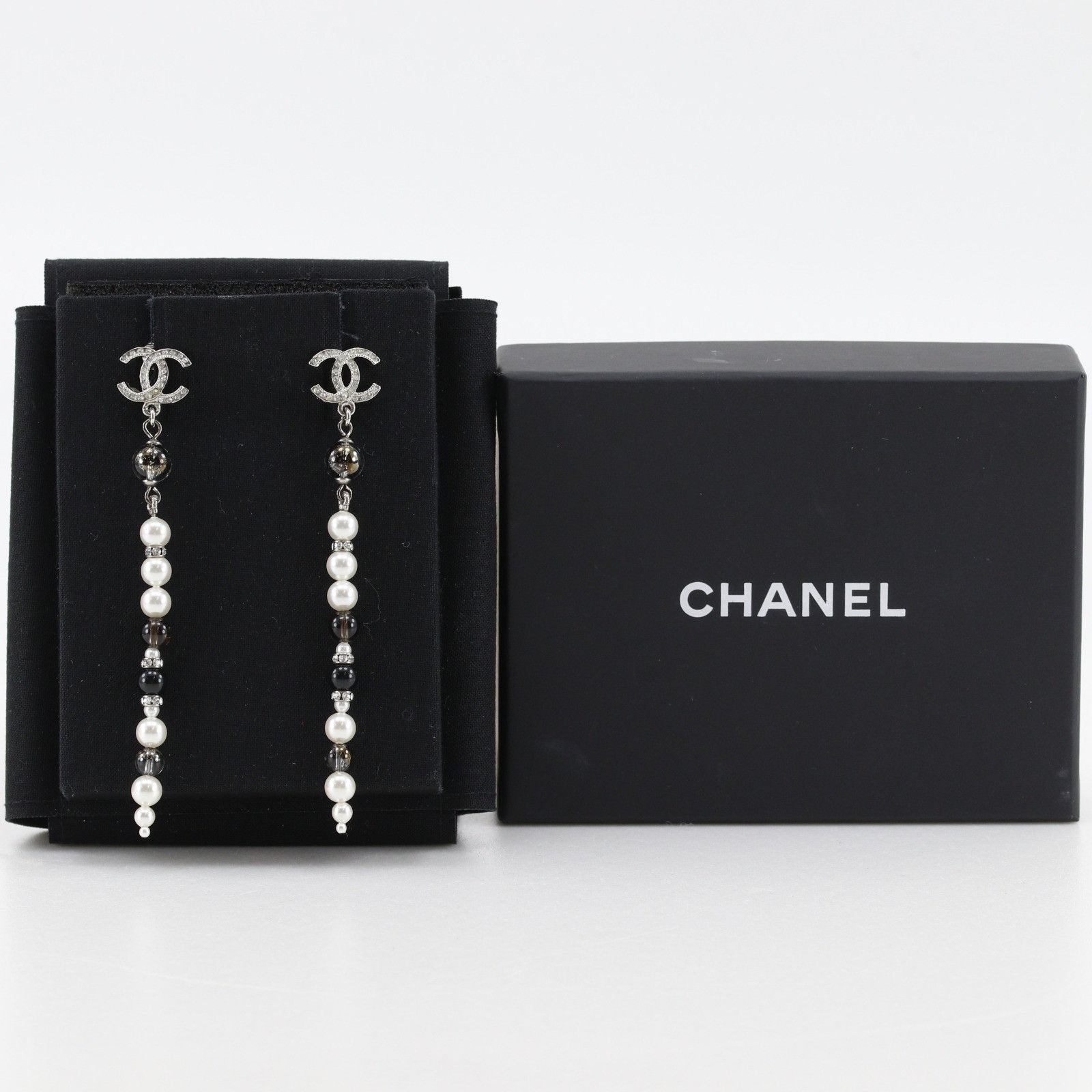 Chanel Chanel Chanel Coco Mark Pearl Rhinestone Long Earrings Metal Earrings A19K DUTY FREE for USA Size ONE SIZE - 9 Thumbnail