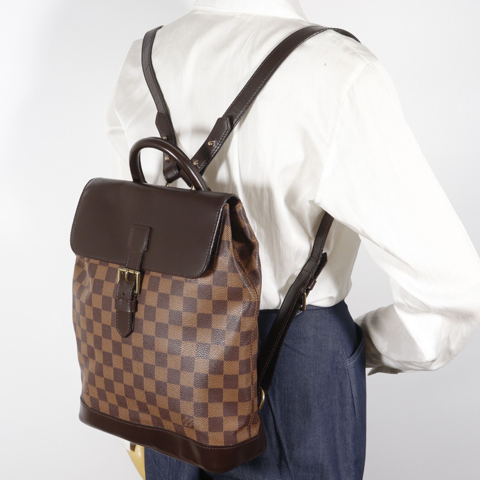 Louis Vuitton Louis Vuitton Louis Vuitton Soho Damier Canvas Backpack Textile Backpack N51132 DUTY FREE for USA Size ONE SIZE - 18 Thumbnail