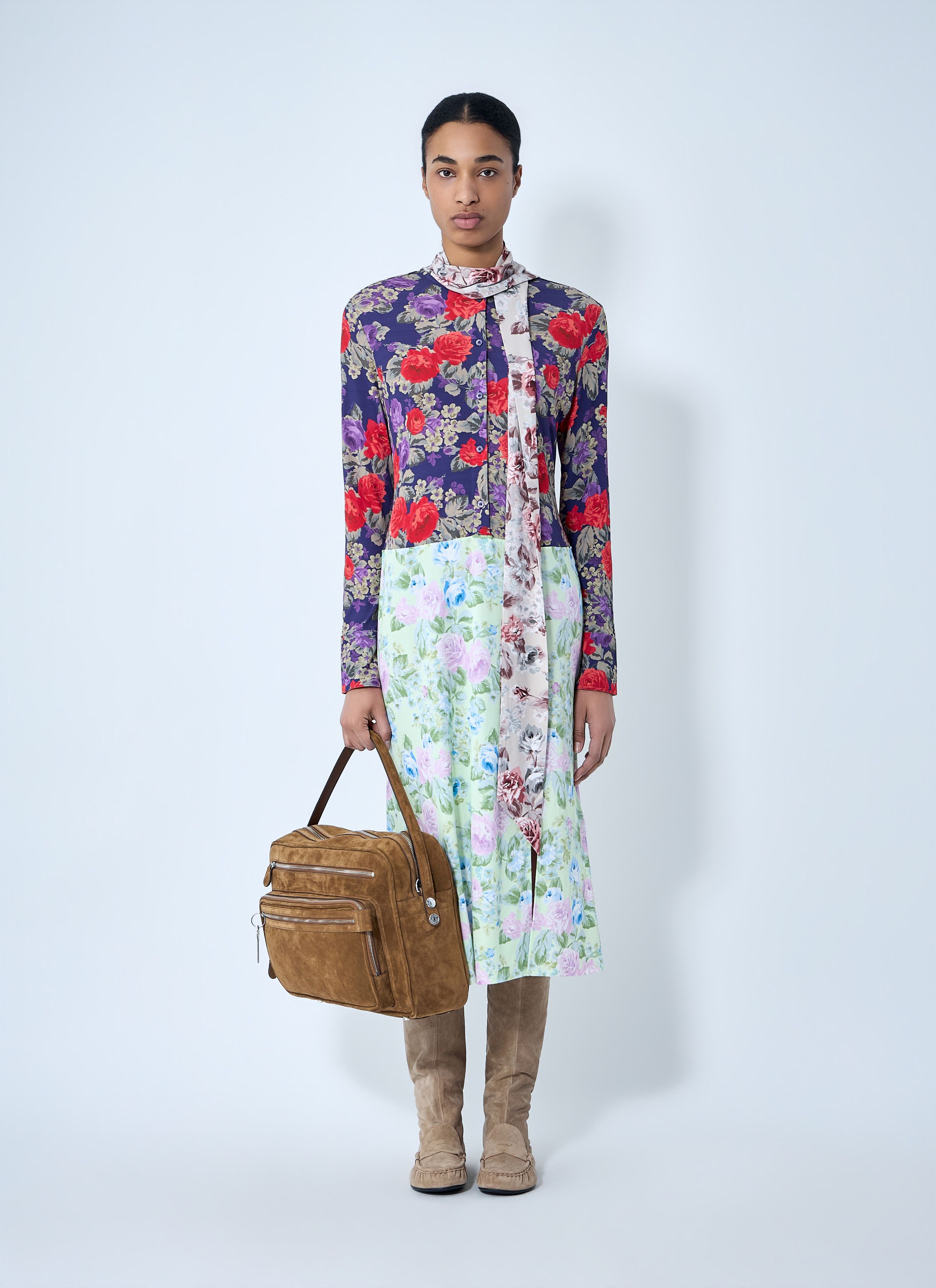 Acne Studios Floral Printed Midi Dress Size S / US 4 / IT 40 - 2 Thumbnail