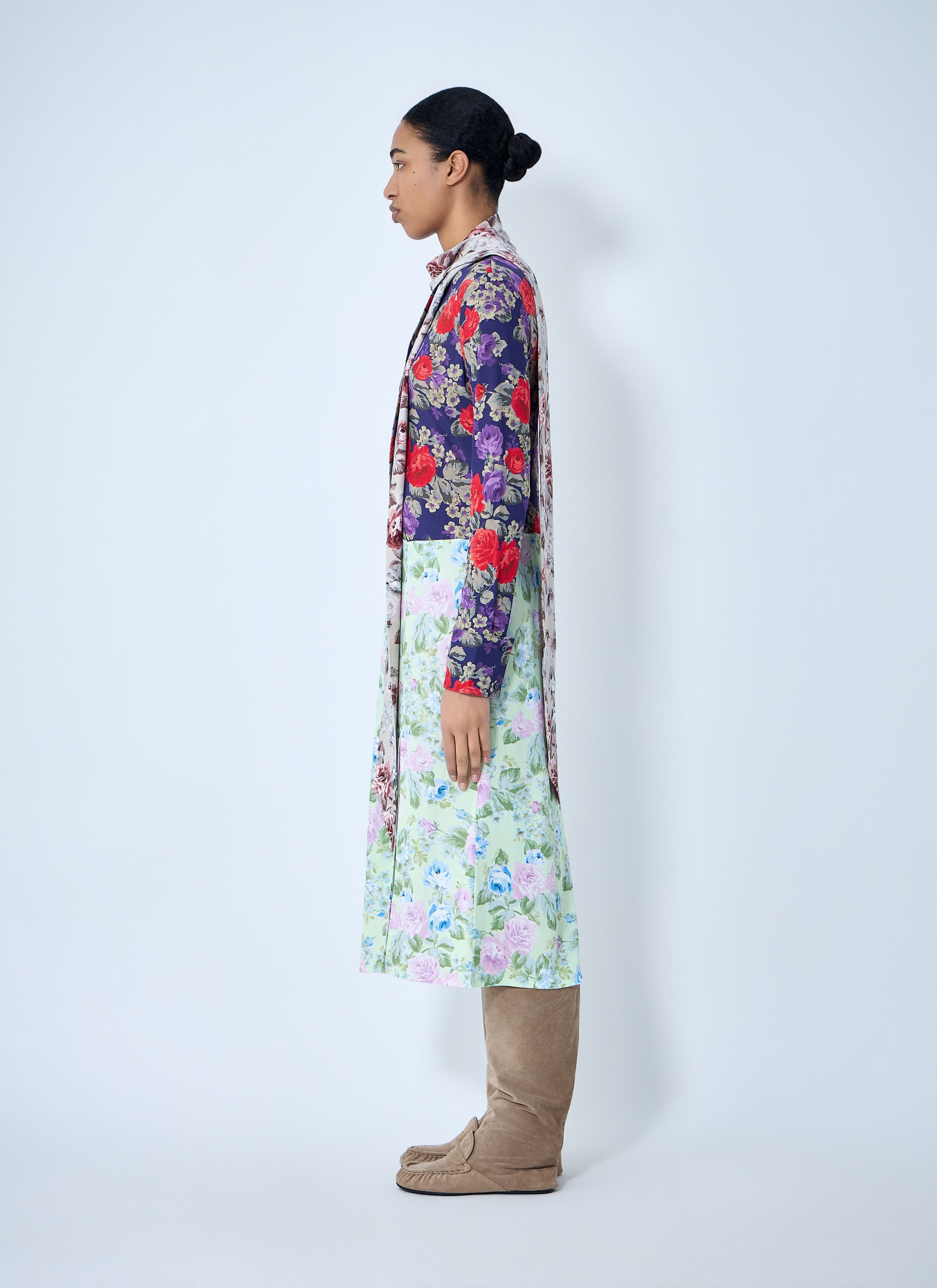 Acne Studios Floral Printed Midi Dress Size S / US 4 / IT 40 - 3 Thumbnail