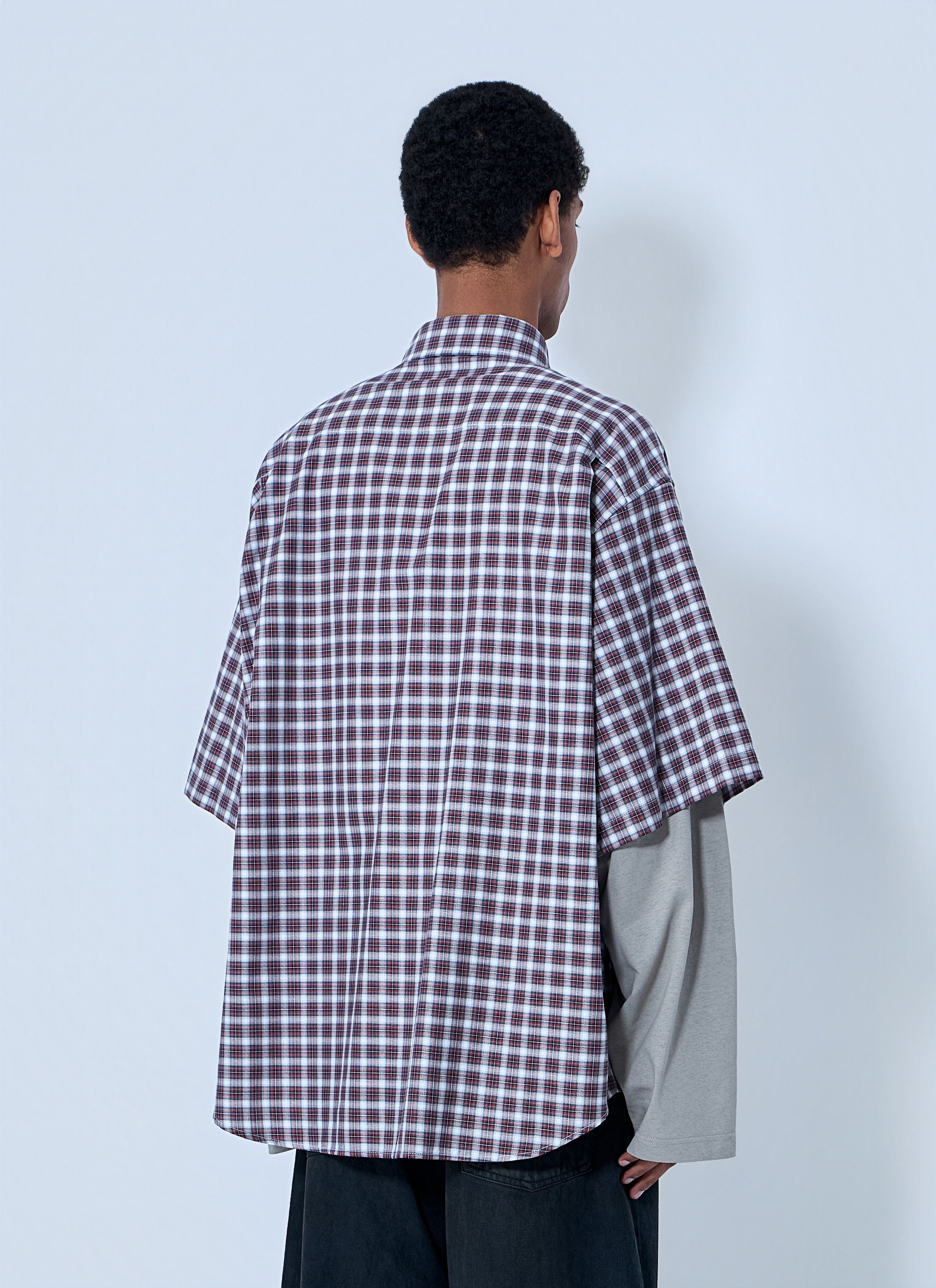Balenciaga Layered Check Shirt Size US M / EU 48-50 / 2 - 4 Thumbnail