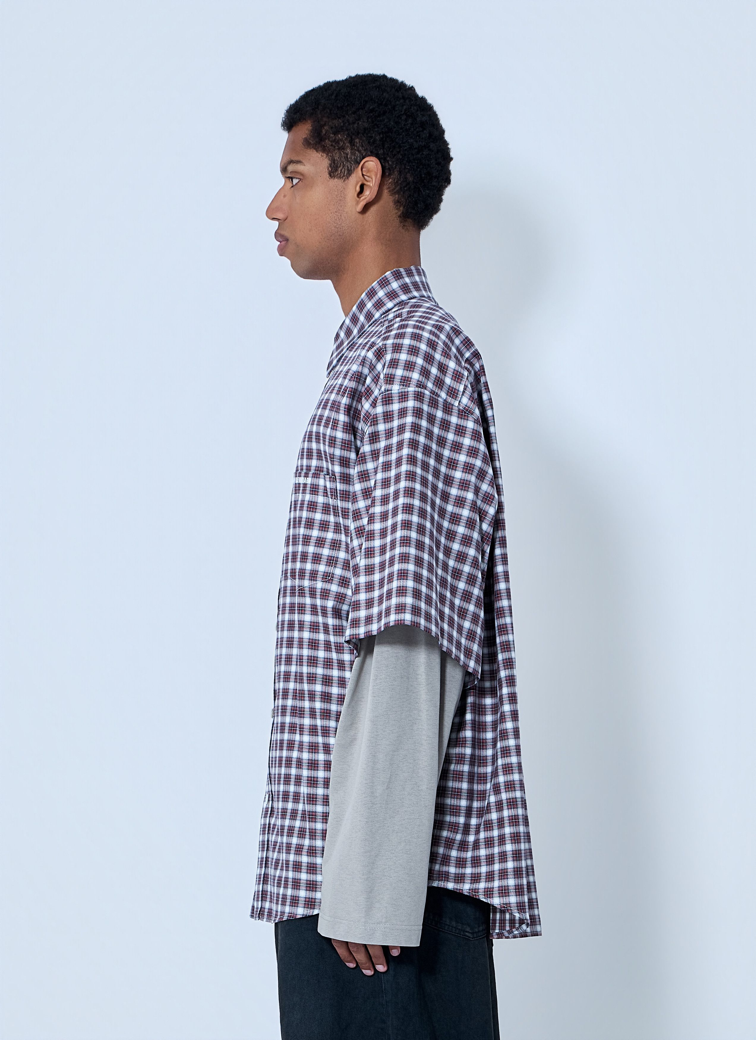 Balenciaga Layered Check Shirt Size US M / EU 48-50 / 2 - 3 Thumbnail