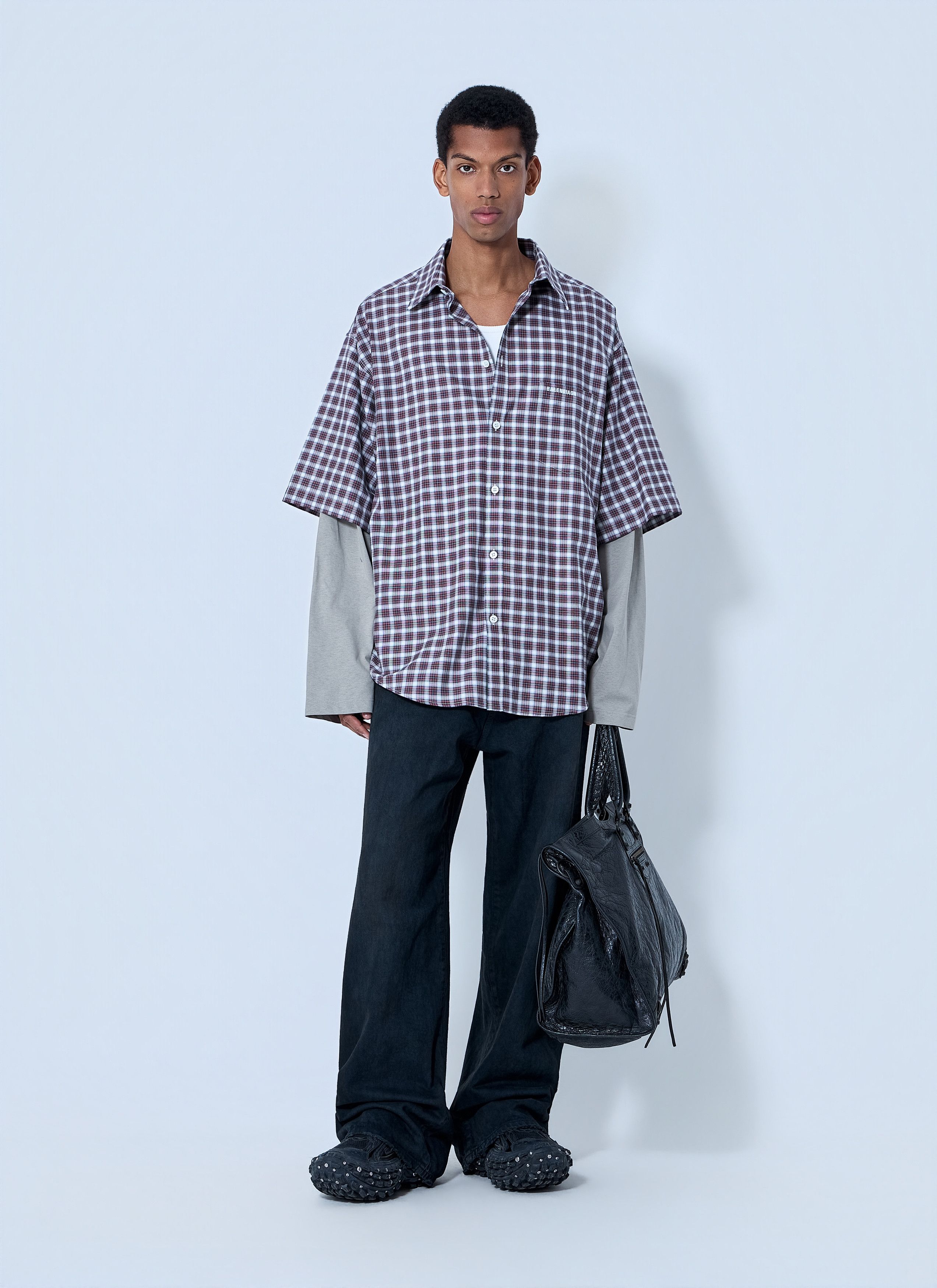 Balenciaga Layered Check Shirt Size US XL / EU 56 / 4 - 2 Thumbnail