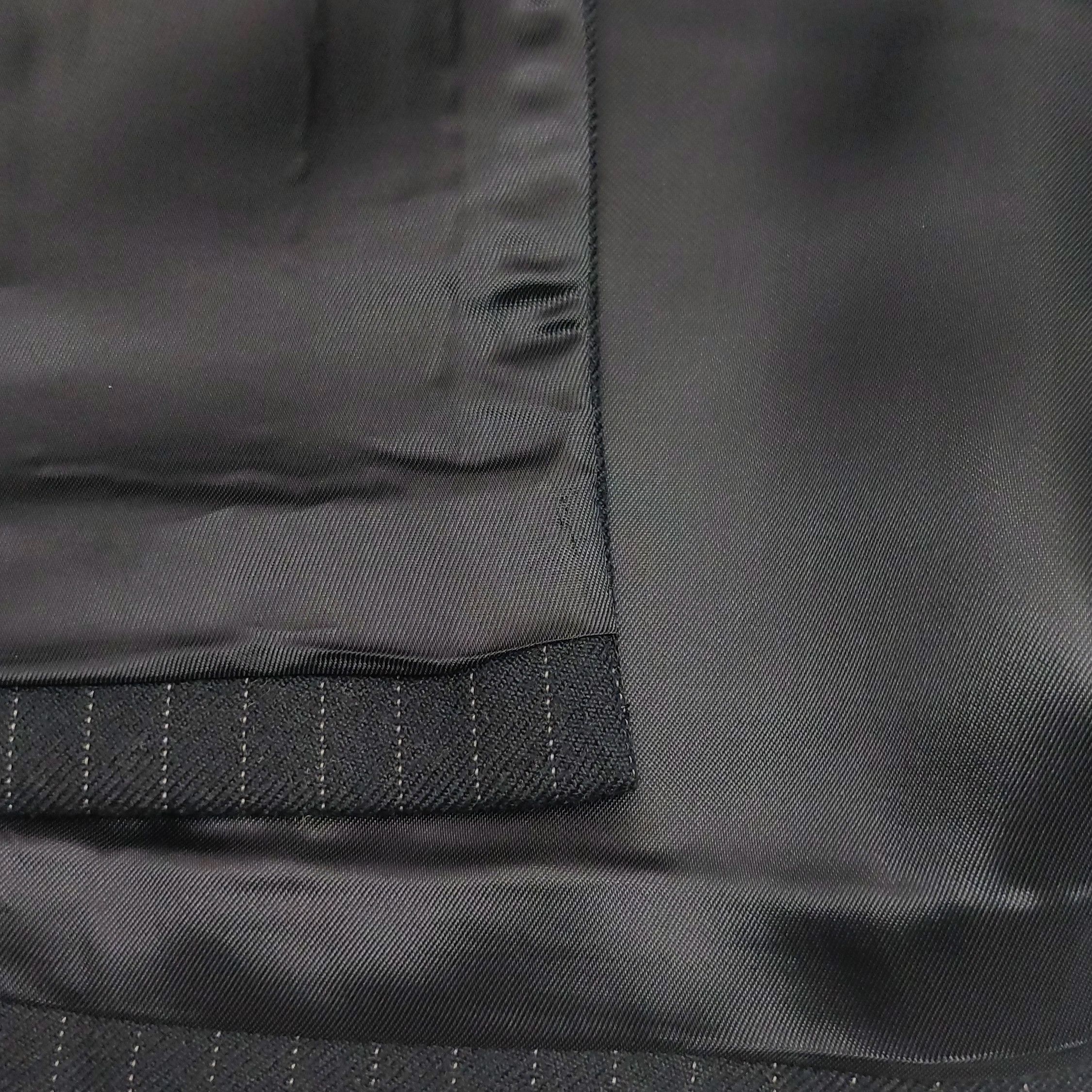 Prada Prada Navy Pinstripe Wool Midi Skirt Size 40S Size 27" / US 4 / IT 40 - 9 Thumbnail