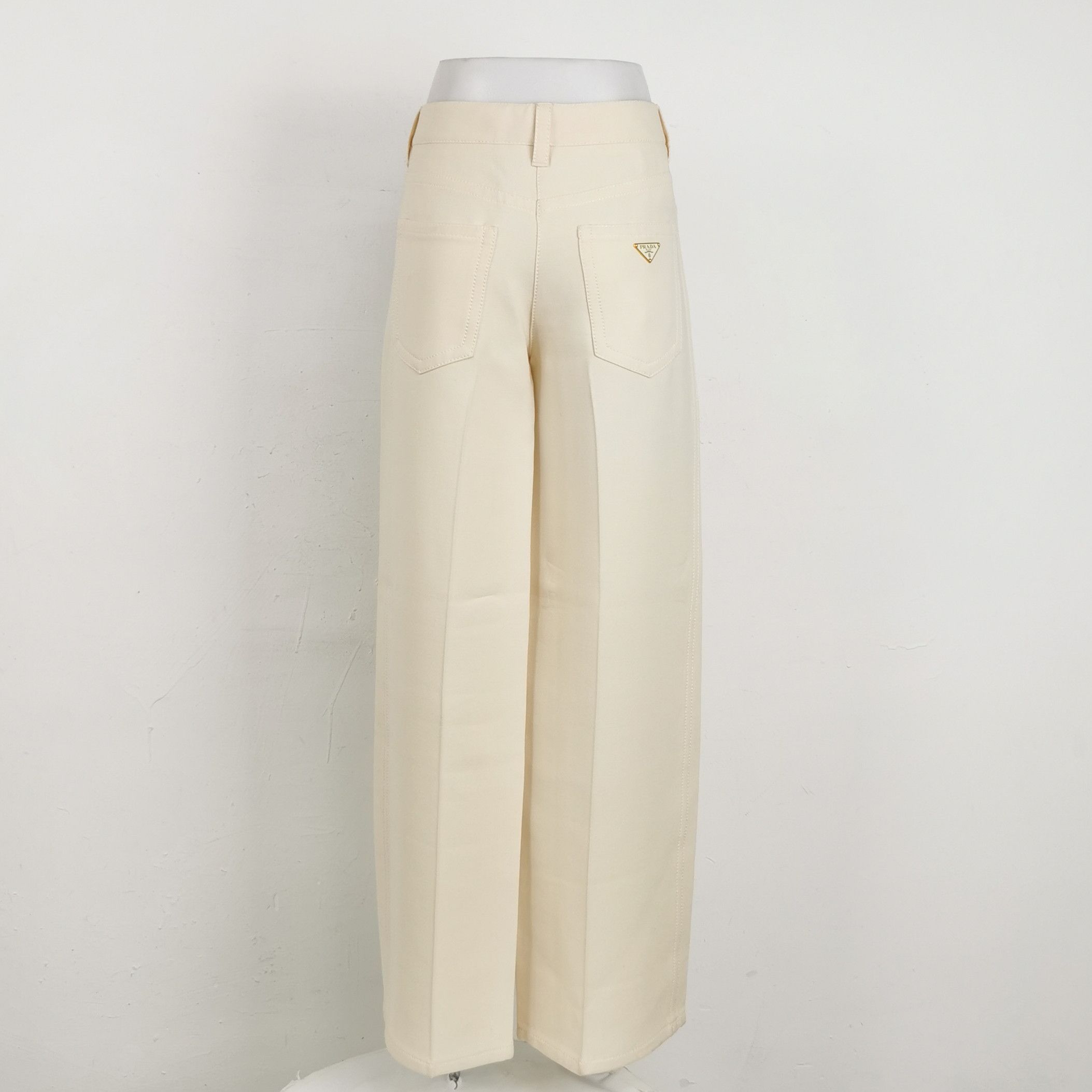 Prada Prada Wool Silk Triangle Logo Pants Size 40S Size 27" / US 4 / IT 40 - 2 Thumbnail