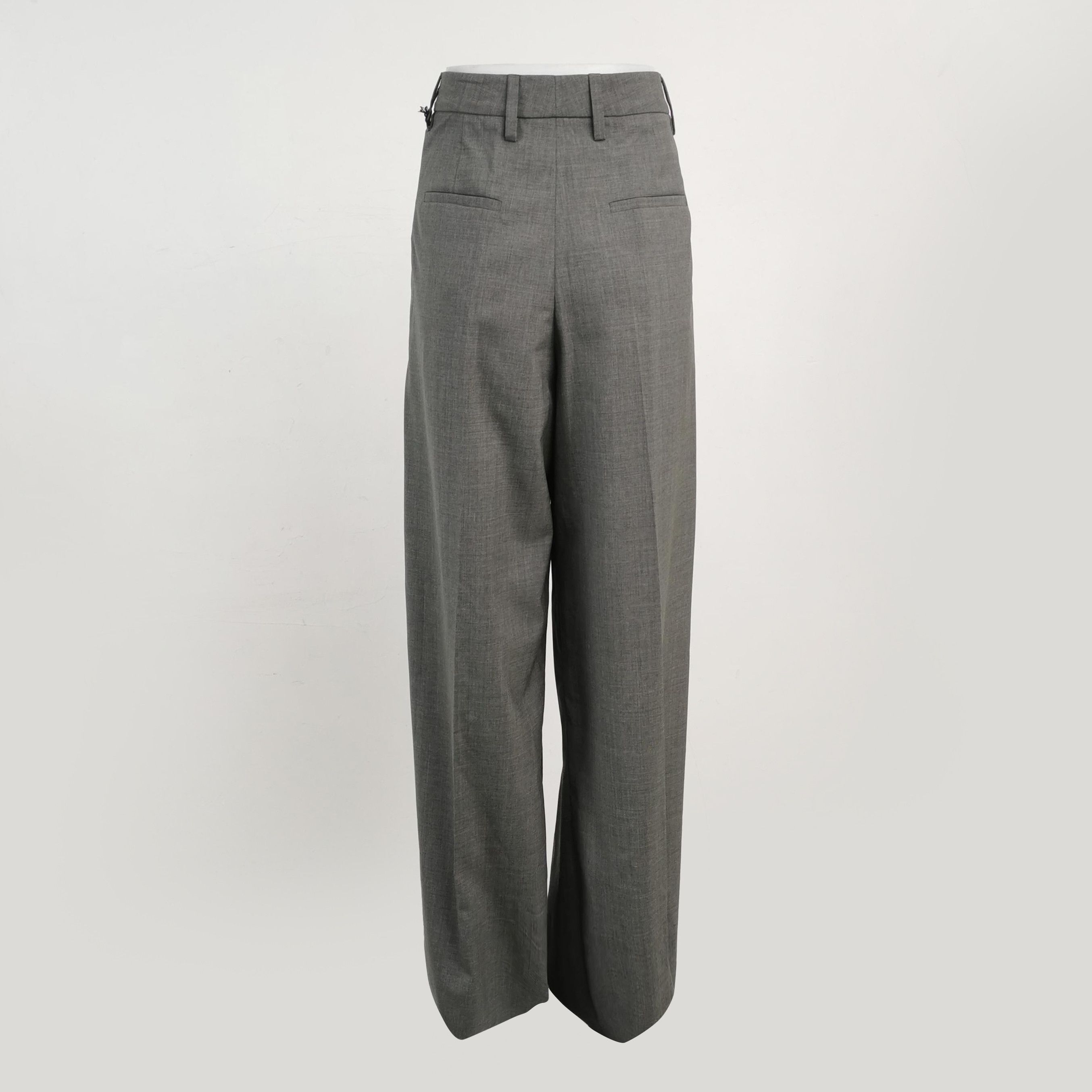 Prada Prada Gray Wool Pleated Trousers Size IT 40 Size 27" / US 4 / IT 40 - 2 Thumbnail