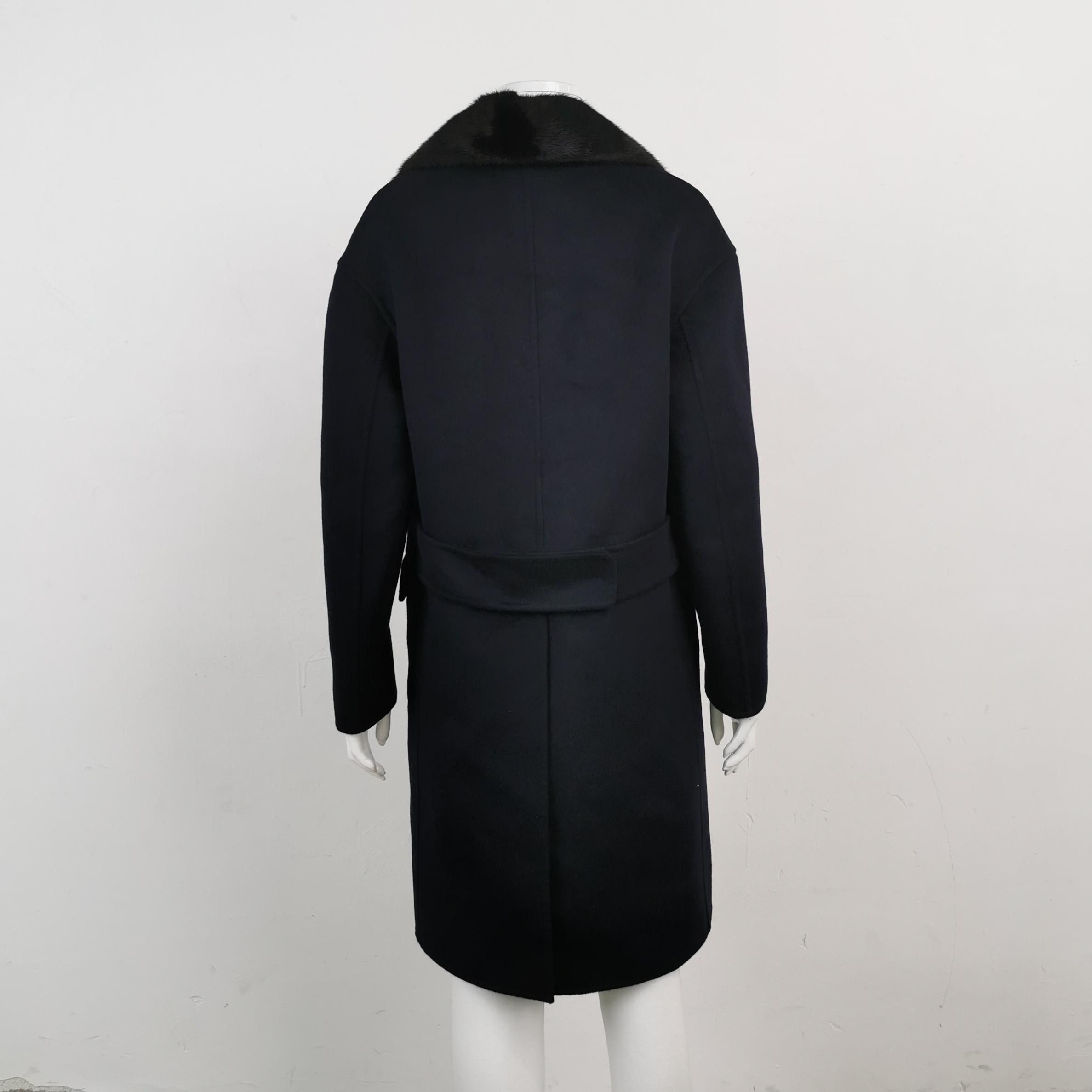 Prada Prada Mink Fur Collar Wool Blend Coat Size 40 Size S / US 4 / IT 40 - 2 Thumbnail