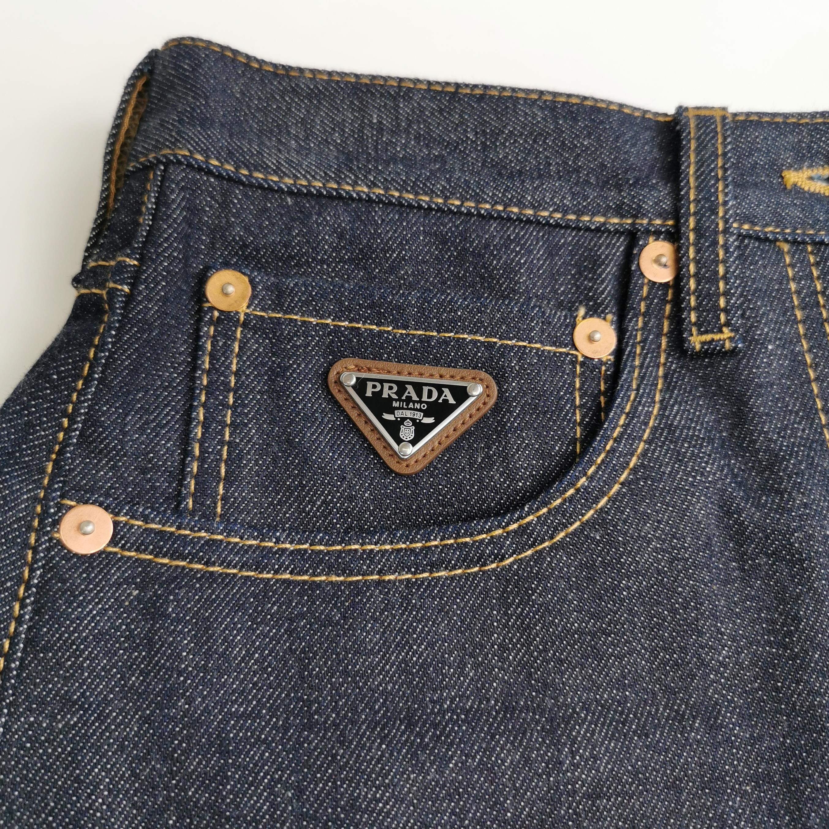 Prada Prada Denim Mini Skirt Size 36 Size 25" / US 0 / IT 36 - 3 Thumbnail