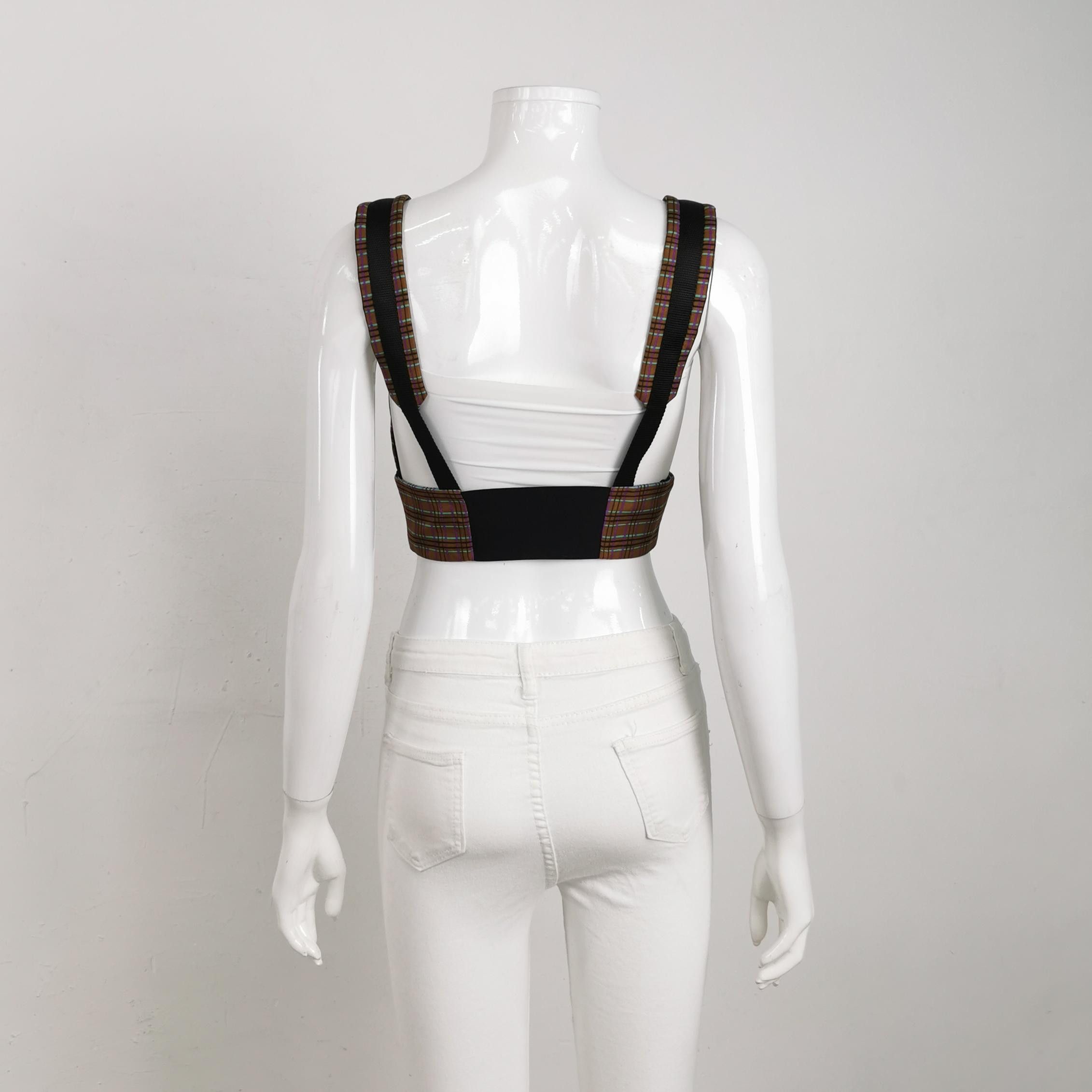 Prada Prada Plaid Nylon Crop Top Size 36 Size XS / US 0-2 / IT 36-38 - 2 Thumbnail